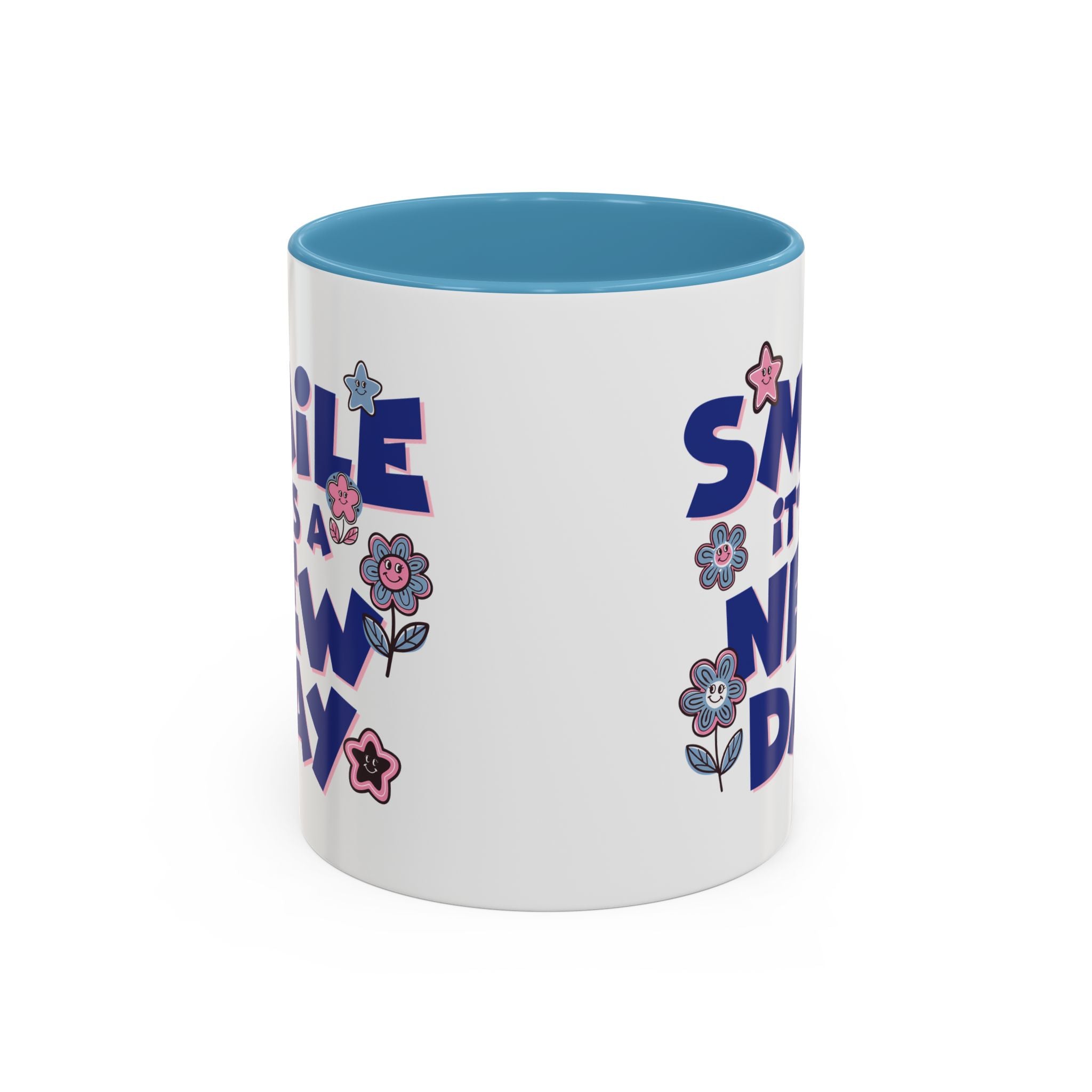Inspirational Flower Design Coffee Mug - "Smile It's a New Day" - Perfect Gift for Coffee Lovers