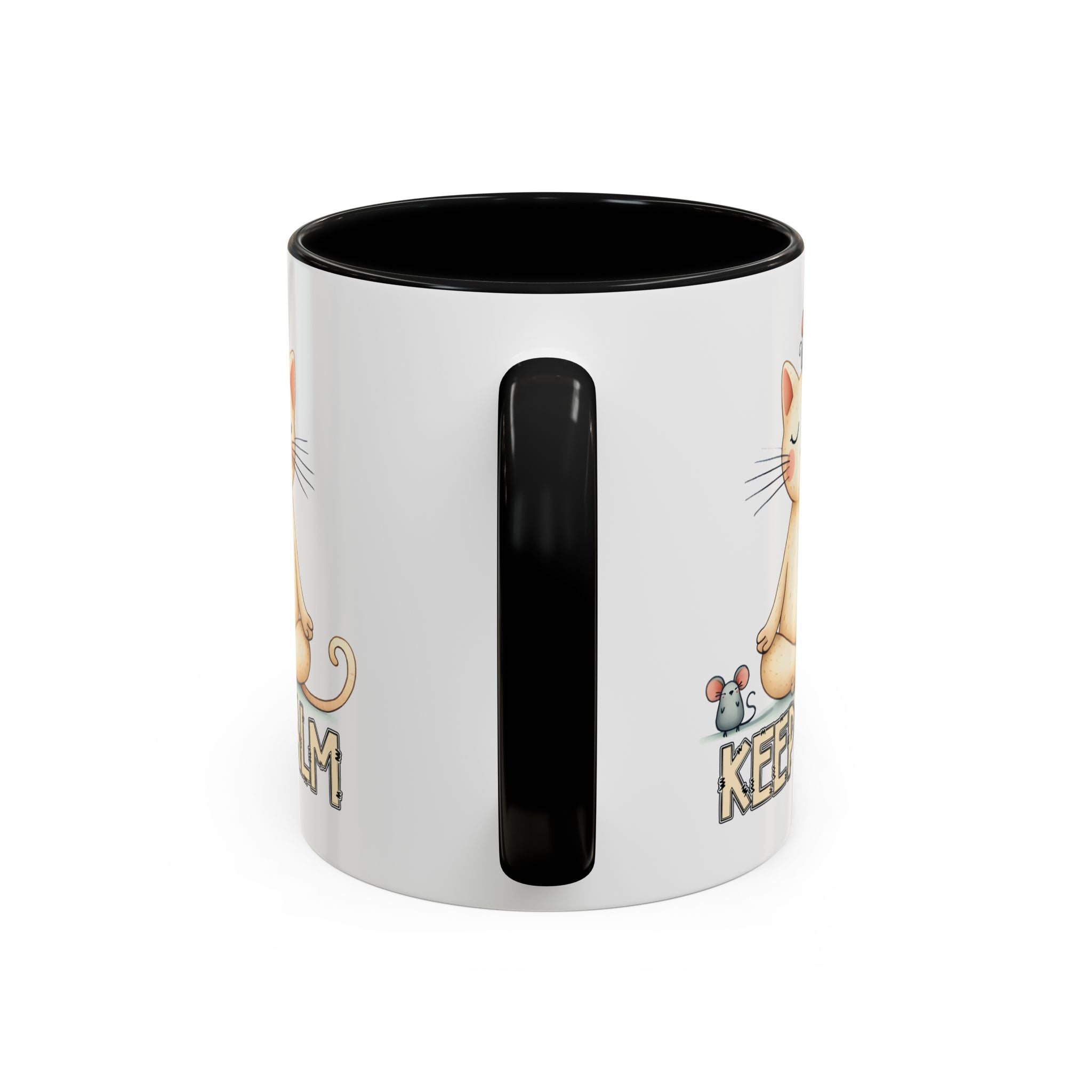 Serene Cat Coffee Mug, Funny Pet Lover's Gift, Cute Keepsake for Relaxation, Relaxing Drinkware, Quirky Home Decor