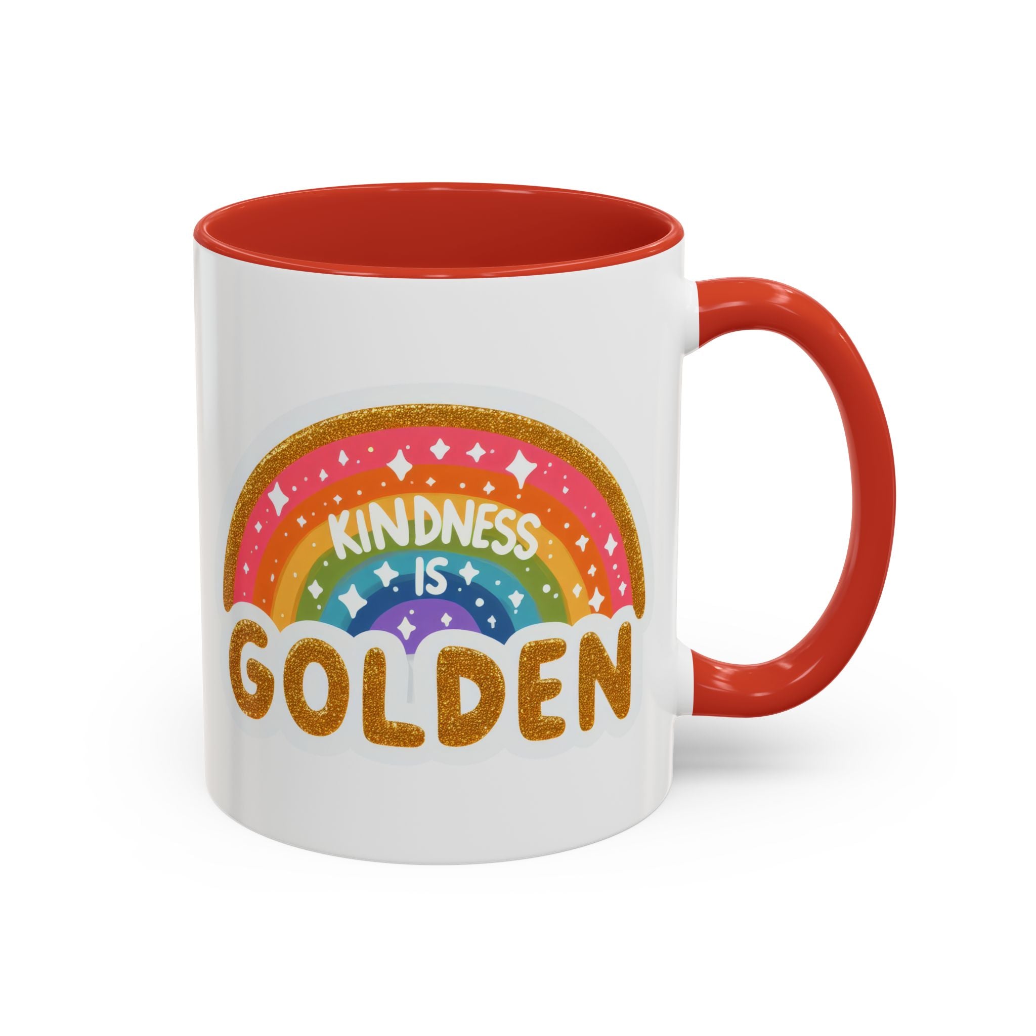 Kindness Is Golden Rainbow Accent Coffee Mug (11/15oz)