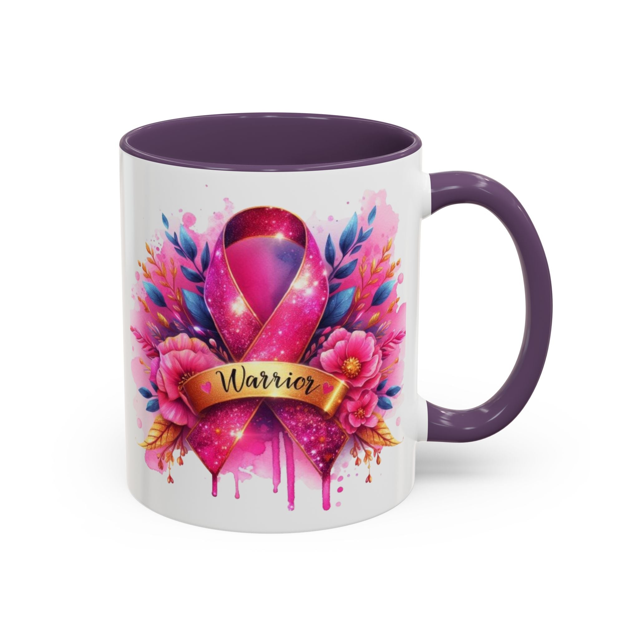 Inspirational Warrior Coffee Mug - Floral Design, Encouragement Gift, Cancer Awareness, Motivational Cup, Supportive Drinkware