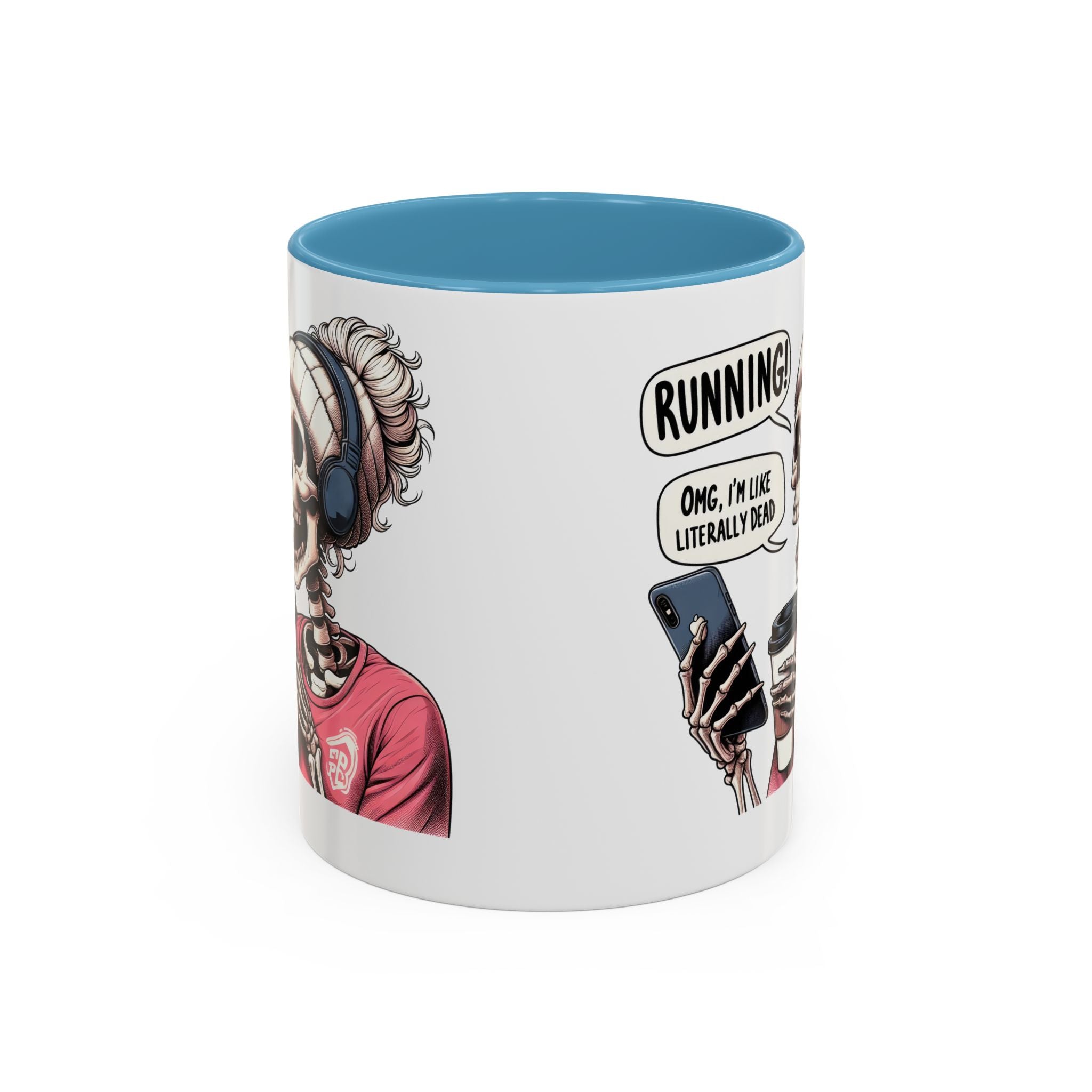 Running Skeleton Coffee Mug - Perfect for Fitness Lovers, Halloween Decor, Gift for Runners, Funny Tea Cup, Workout Enthusiast