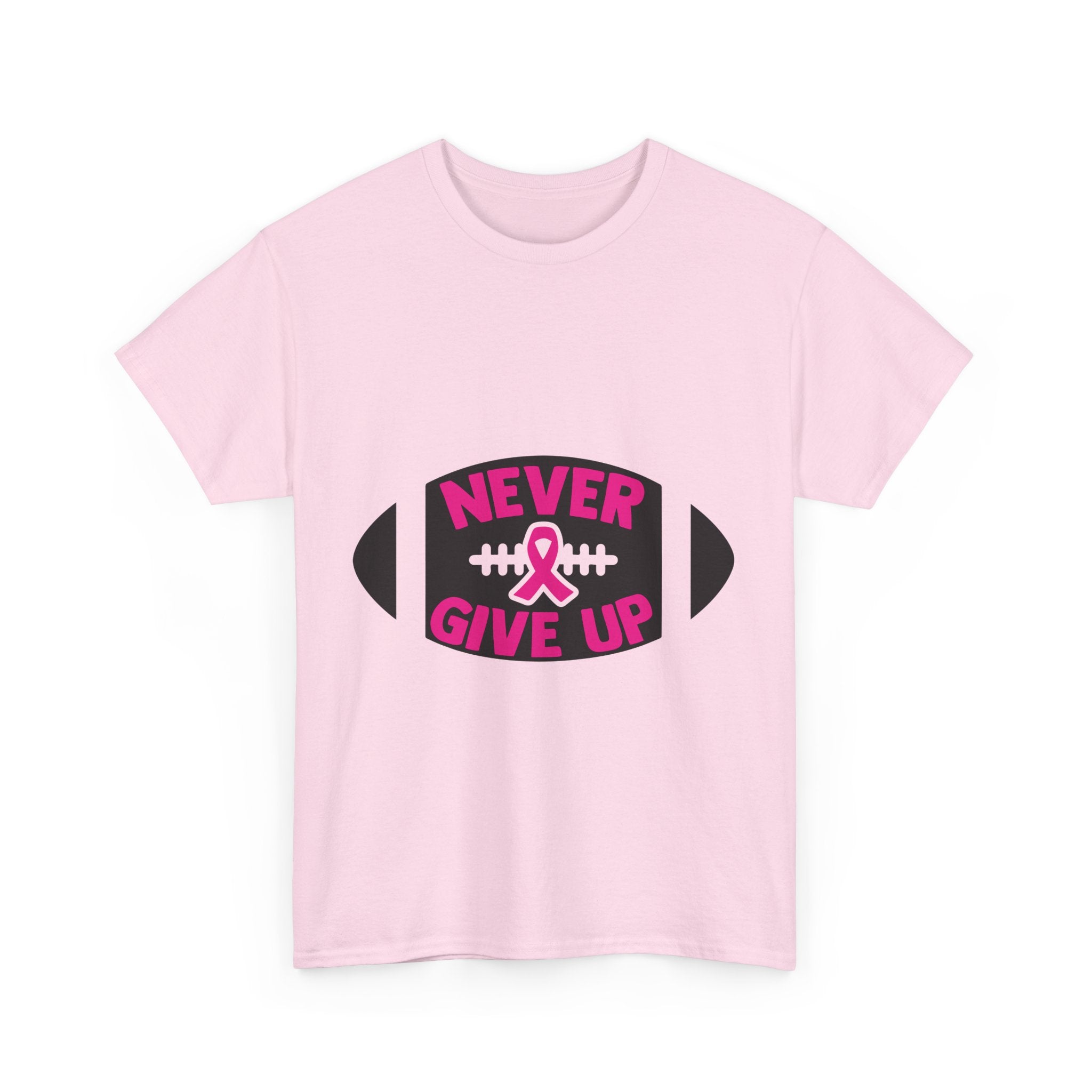 Motivational Football Tee, Never Give Up Shirt, Unisex Cotton T-shirt, Support Awareness, Athletic Gift, Sportswear, Inspirational Apparel
