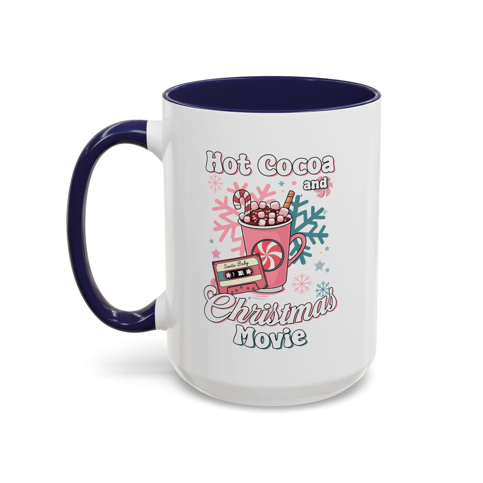 Hot Cocoa & Christmas Movie Mug, Cozy Holiday Cup, Winter Gift, Festive Beverage Container, Cute Coffee Mug