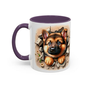 German Shepherd Accent Coffee Mug | Dog Lover Gift, Tasty Hot Beverage Cup, Pet Themed Kitchenware, Animal Adoption Cup, Unique Pet Gift