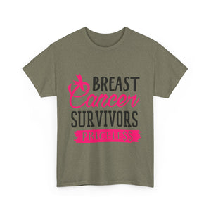 Breast Cancer Survivor Tee, Inspirational Shirt, Unisex Heavy Cotton Tee, Support Breast Cancer Awareness, Gift for Survivors