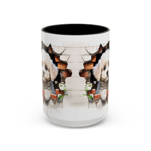 Cute Puppy Accent Coffee Mug - Adorable Dog Lover Gift, Pet-Themed Mug, Home Decor, Ideal for Gifts, Animal Enthusiast