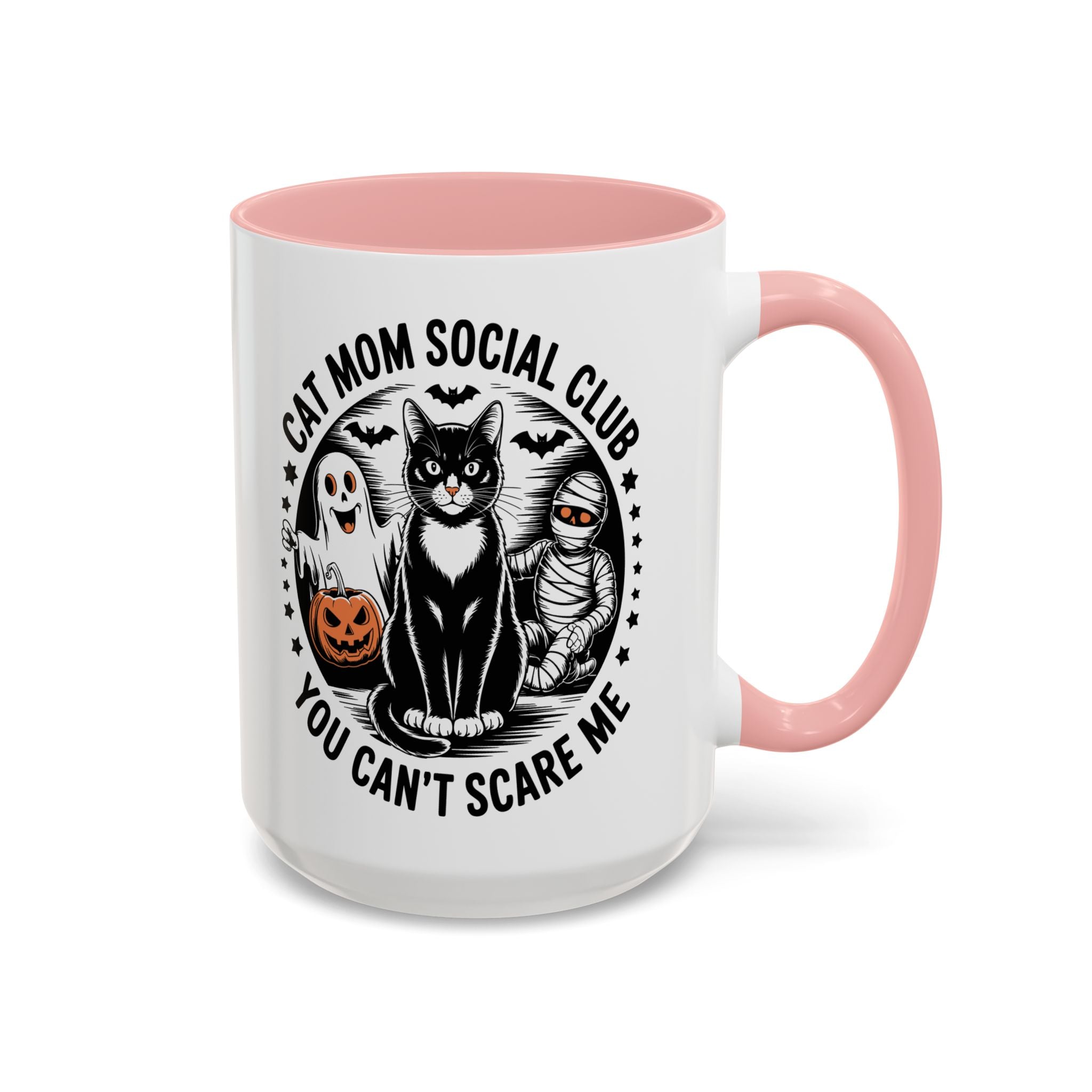 Halloween Cat Mom Coffee Mug - Spooky Social Club Design