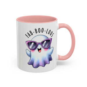 Fab-Boo-Lous Ghost Coffee Mug | Cute Halloween Mug, Fun Gift for Ghost Lovers, Spooky Seasonal Decor, Adorable Tea Cup
