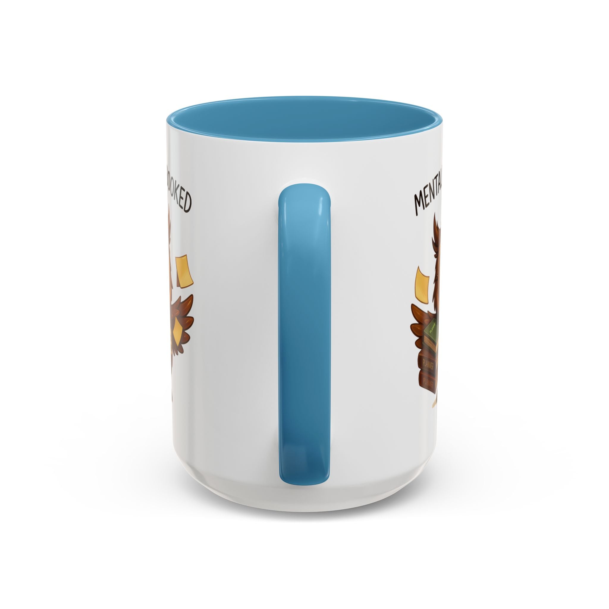 Cute Owl Coffee Mug | Mentally Overbooked Mug | Gifts for Book Lovers, Teacher Gifts, Office Decor, Funny Coffee Cup