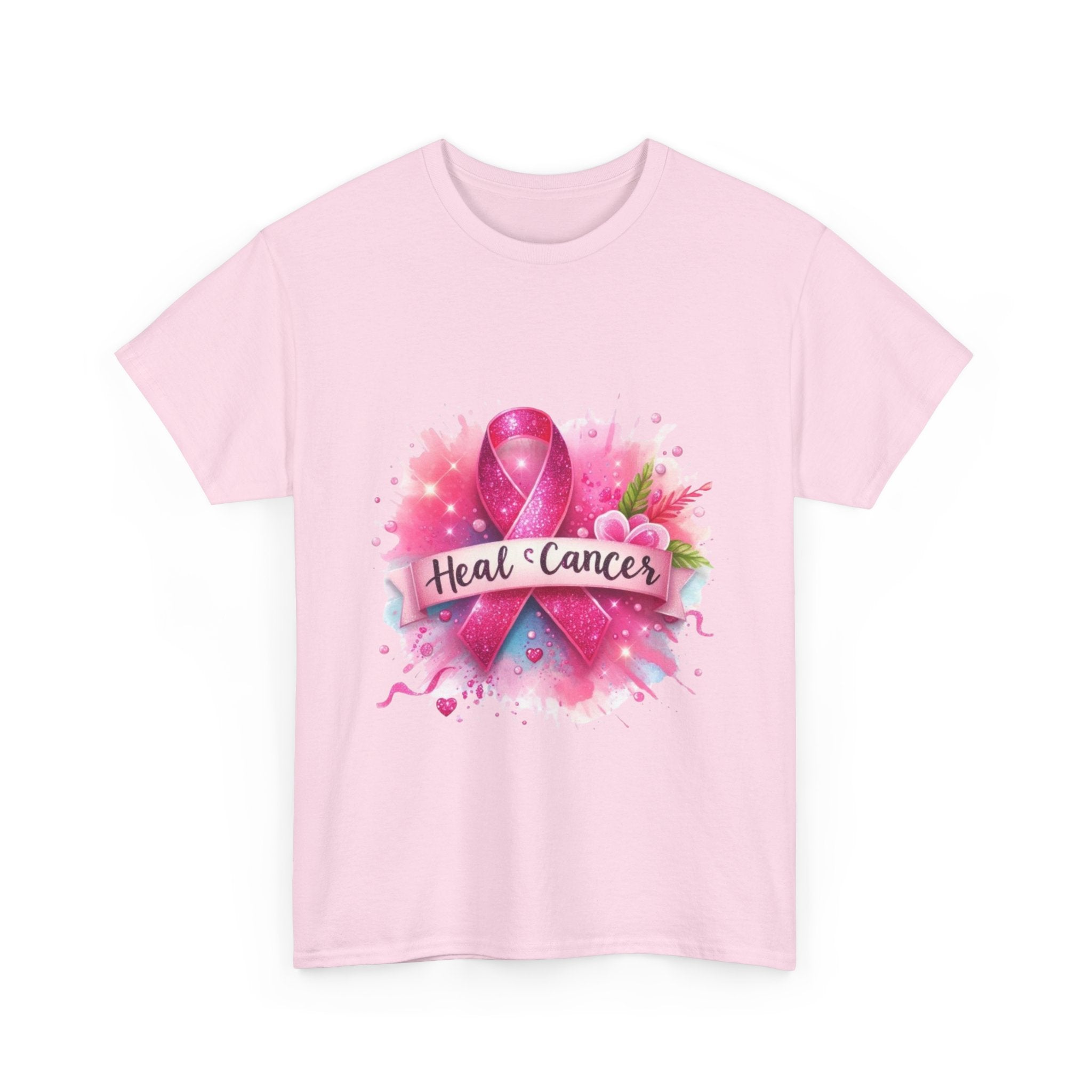 Breast Cancer Awareness Tee, Heal Cancer Cotton Shirt, Unisex Supportive T-Shirt, Gift for Survivor, Pink Ribbon Shirt