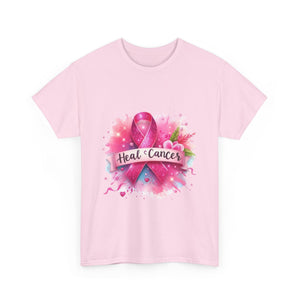 Breast Cancer Awareness Tee, Heal Cancer Cotton Shirt, Unisex Supportive T-Shirt, Gift for Survivor, Pink Ribbon Shirt