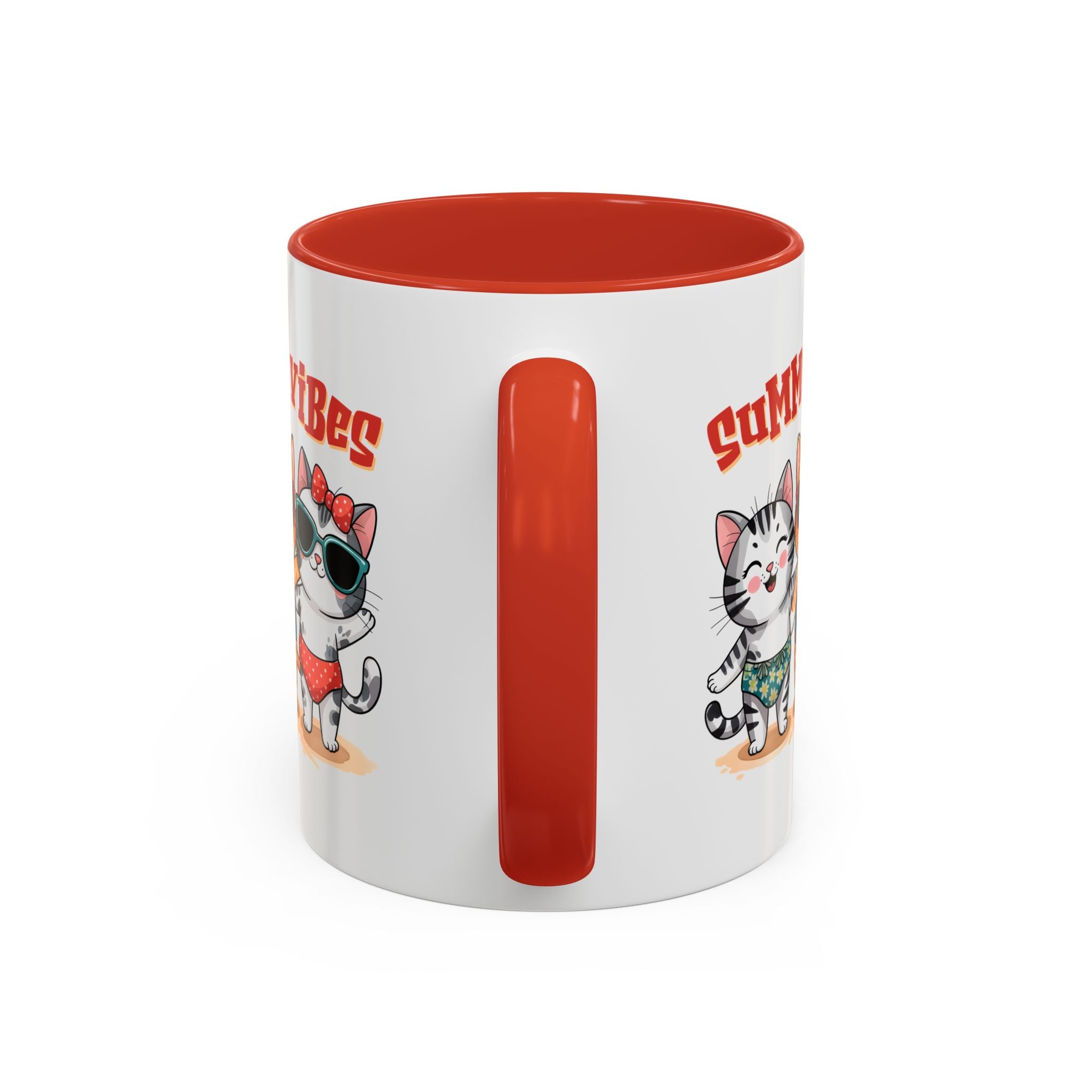 Summer Vibes Cat Coffee Mug - Fun Accent Mug for Cat Lovers