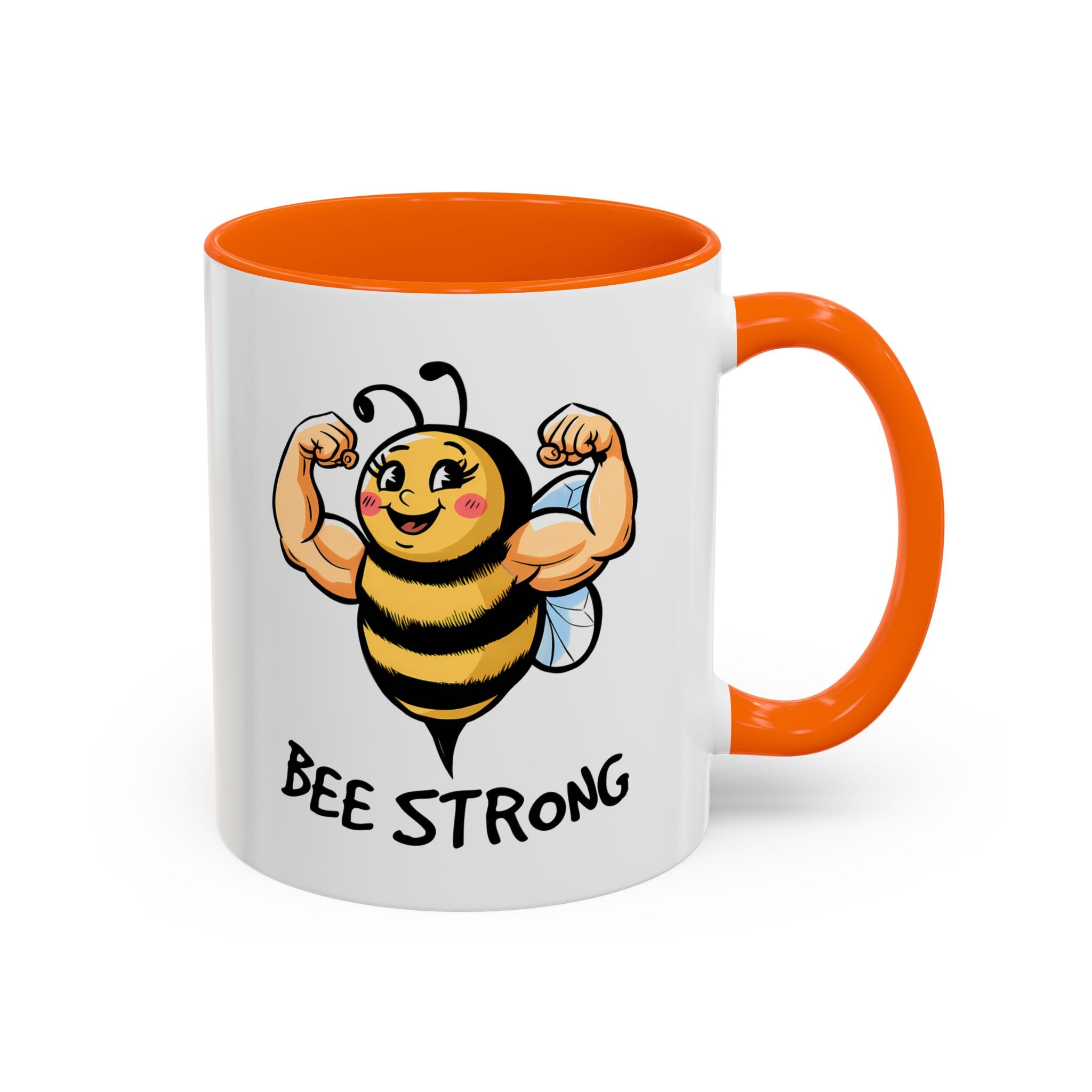 Bee Strong Accent Coffee Mug - Motivational Mug for Strength and mental health