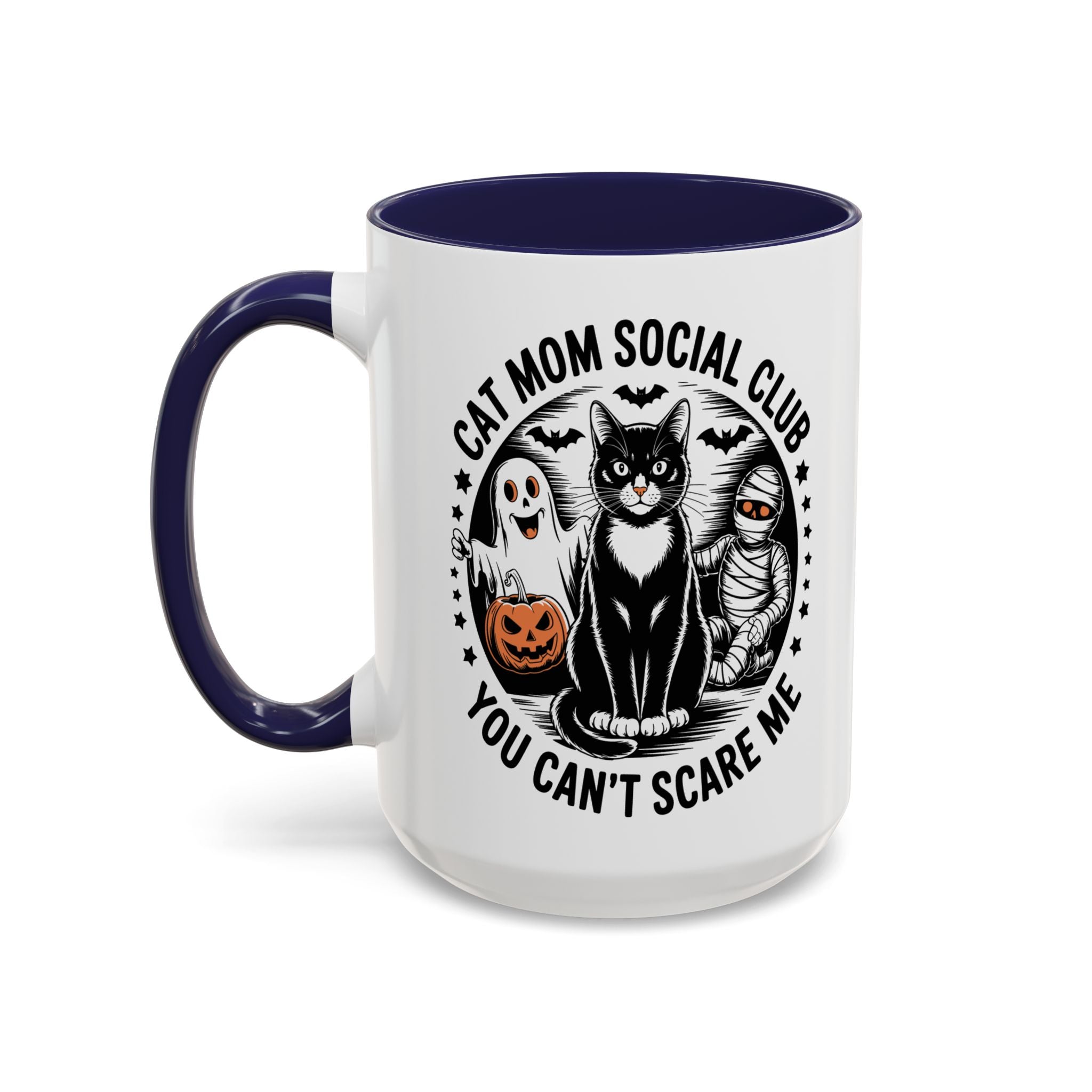 Halloween Cat Mom Coffee Mug - Spooky Social Club Design