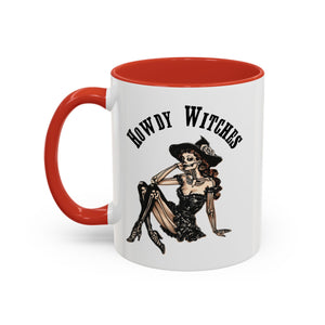 Howdy Witches Coffee Mug - Spooky Halloween Mug, Gift for Witches, Witchy Decor, Gothic Coffee Cup, Skeleton Design