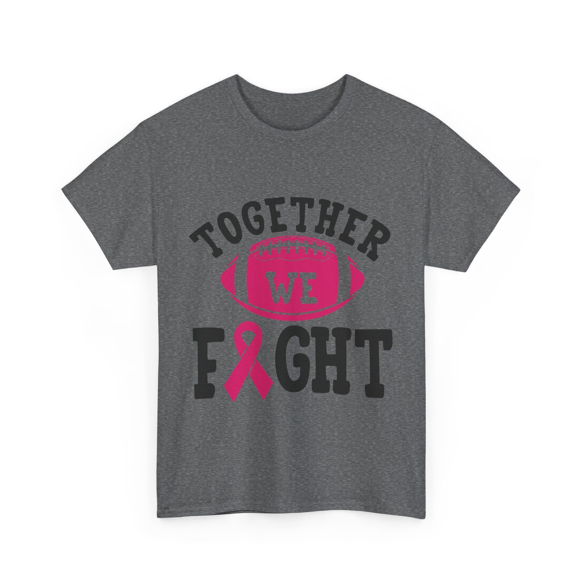 Together We Fight Football Tee, Awareness T-Shirt, Breast Cancer Support Shirt, Unisex Cotton Tee, Game Day Apparel, Gift for Him/Her