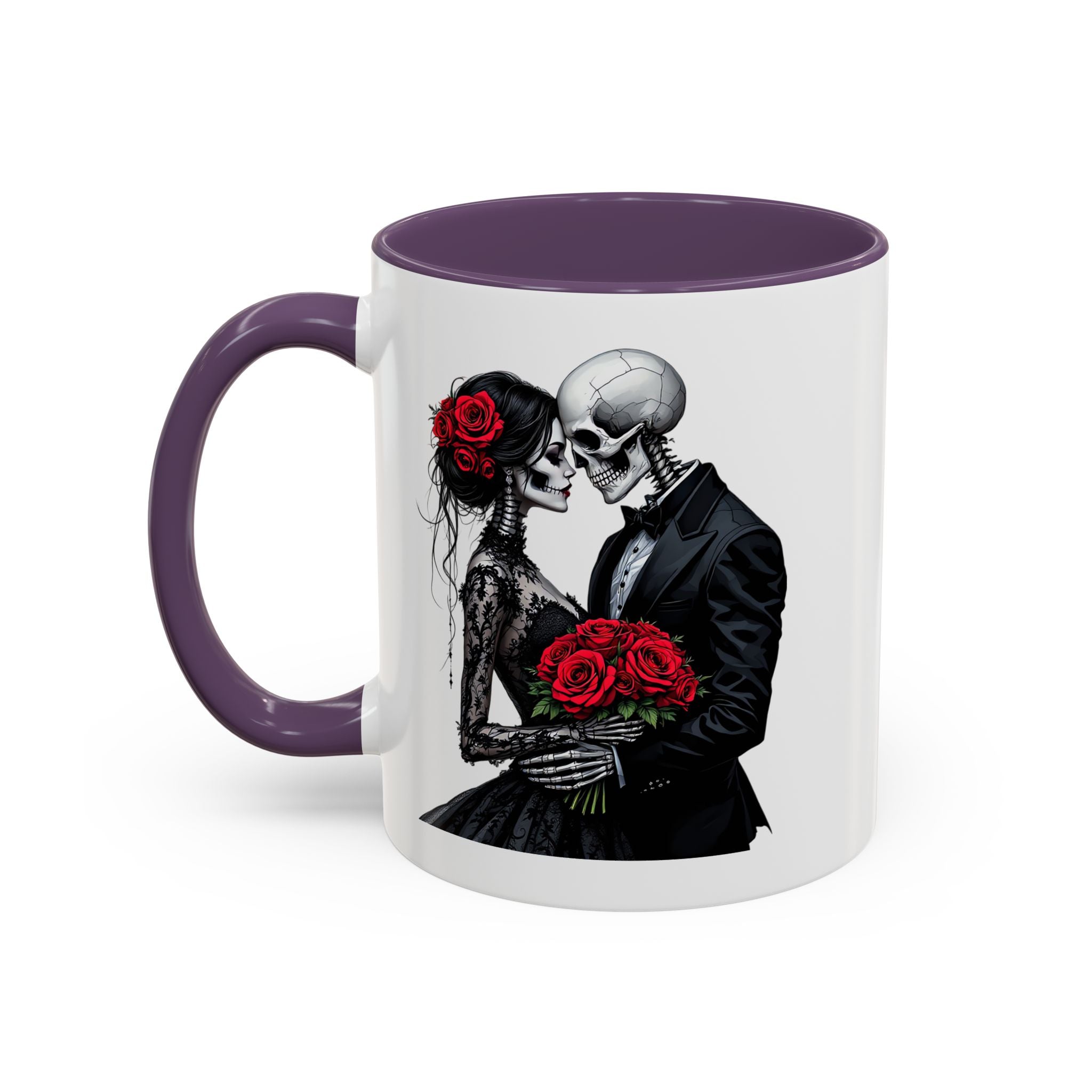 Romantic Skeleton Coffee Mug, Skull Love Mug, Gothic Gift, Halloween Decor, Couple Mug, Unique Coffee Cup