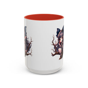 gothic vampire girl in tree horror art Accent Coffee Mug (11, 15oz) png16