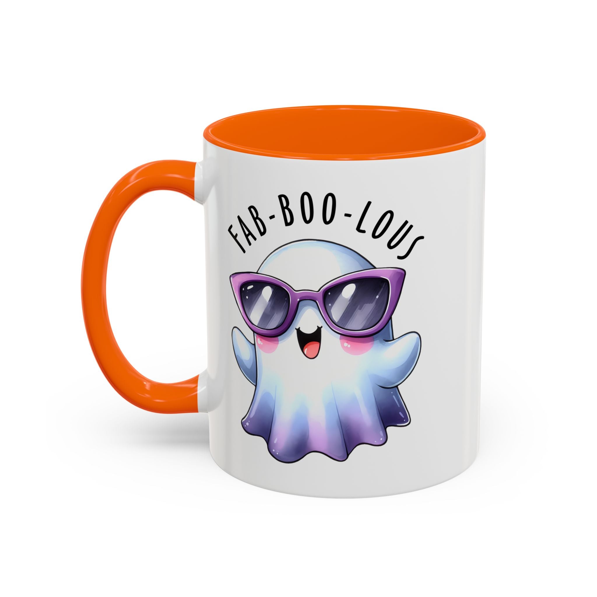 Fab-Boo-Lous Ghost Coffee Mug | Cute Halloween Mug, Fun Gift for Ghost Lovers, Spooky Seasonal Decor, Adorable Tea Cup