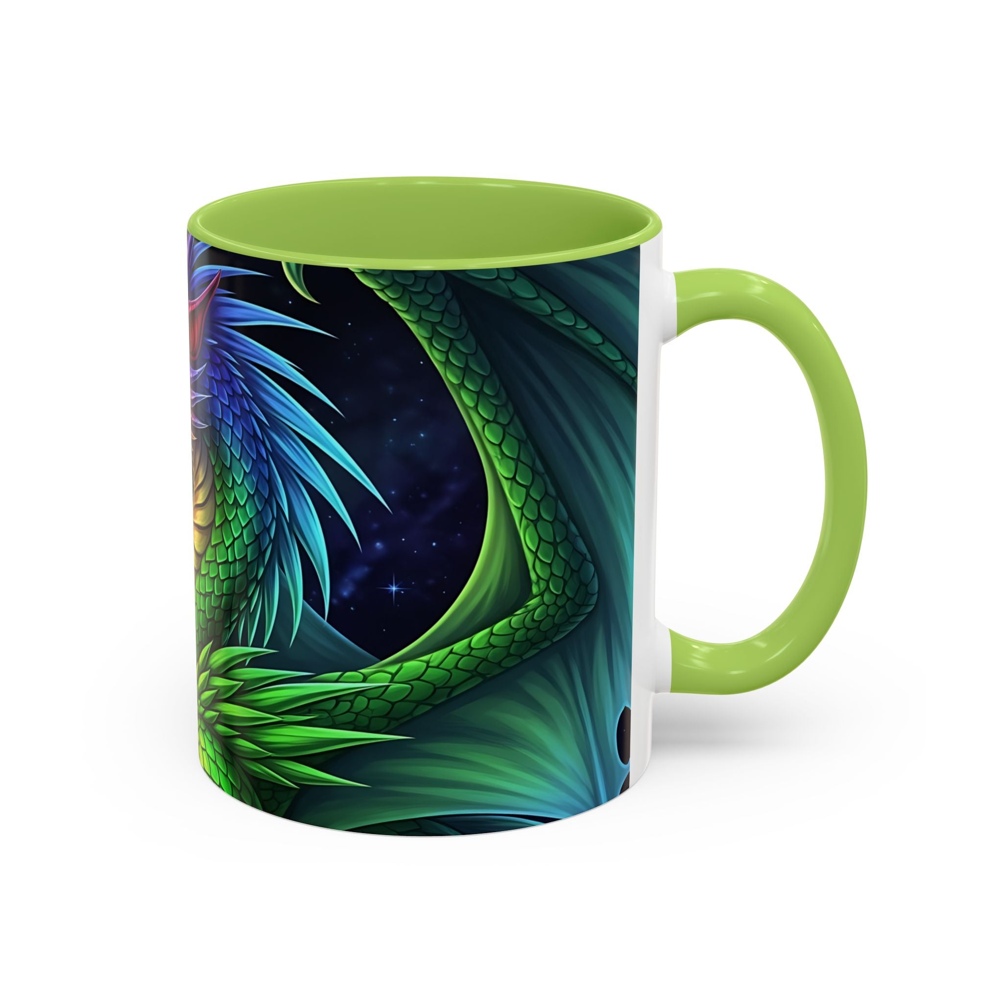 green  Dragon Accent Coffee Mug - 11 & 15oz Fantasy Drinkware