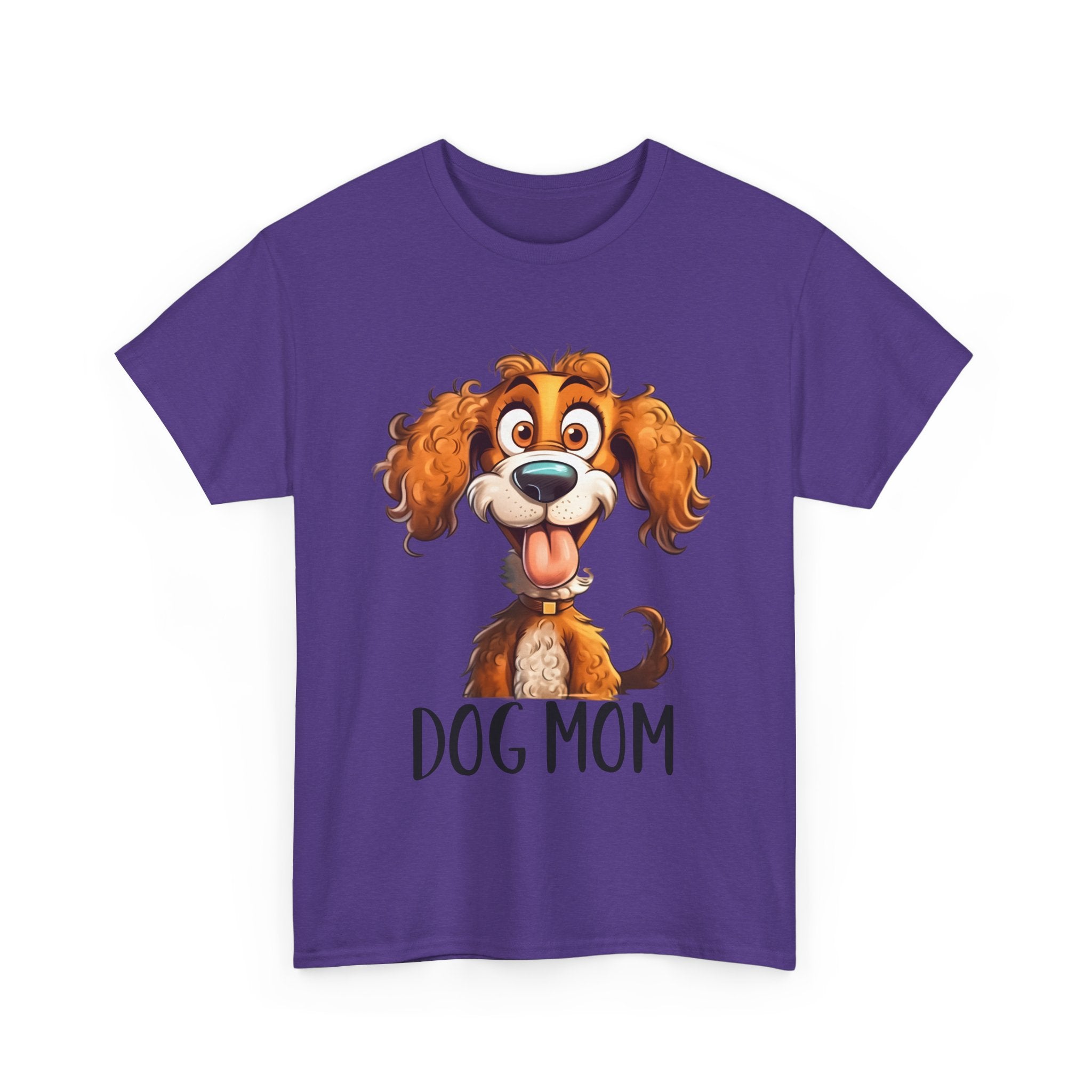 Dog Mom Unisex Heavy Cotton Tee, Pet Lover Shirt, Gift for Dog Lovers, Animal T-Shirt, Cute Dog Graphic Tee