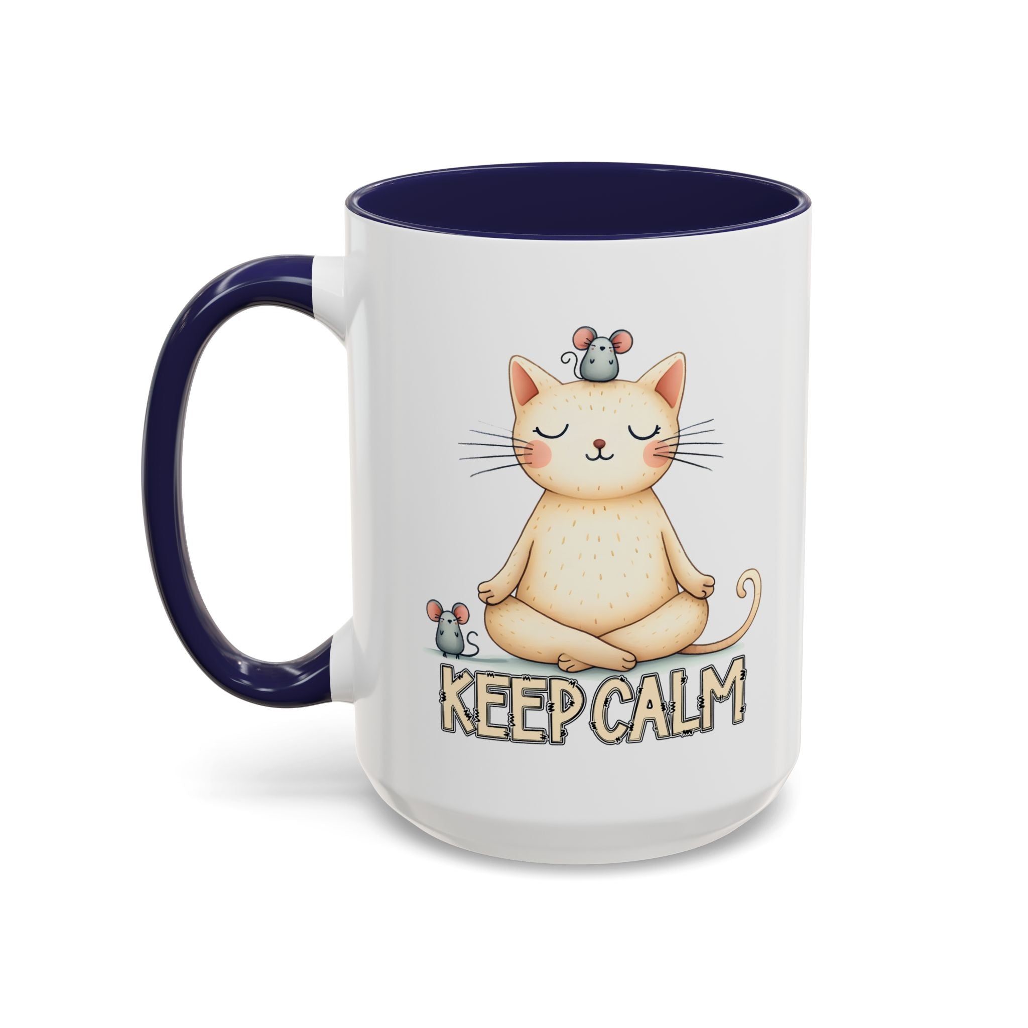 Serene Cat Coffee Mug, Funny Pet Lover's Gift, Cute Keepsake for Relaxation, Relaxing Drinkware, Quirky Home Decor
