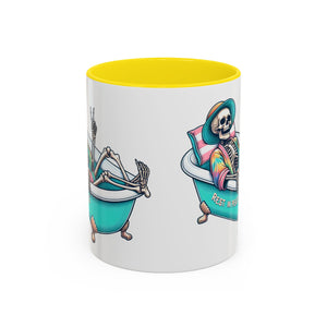 Rest in Peace Skeleton Coffee Mug - Fun Halloween Gift, Unique Home Decor, Hilarious Office Cup, Quirky Birthday Present, Spooky