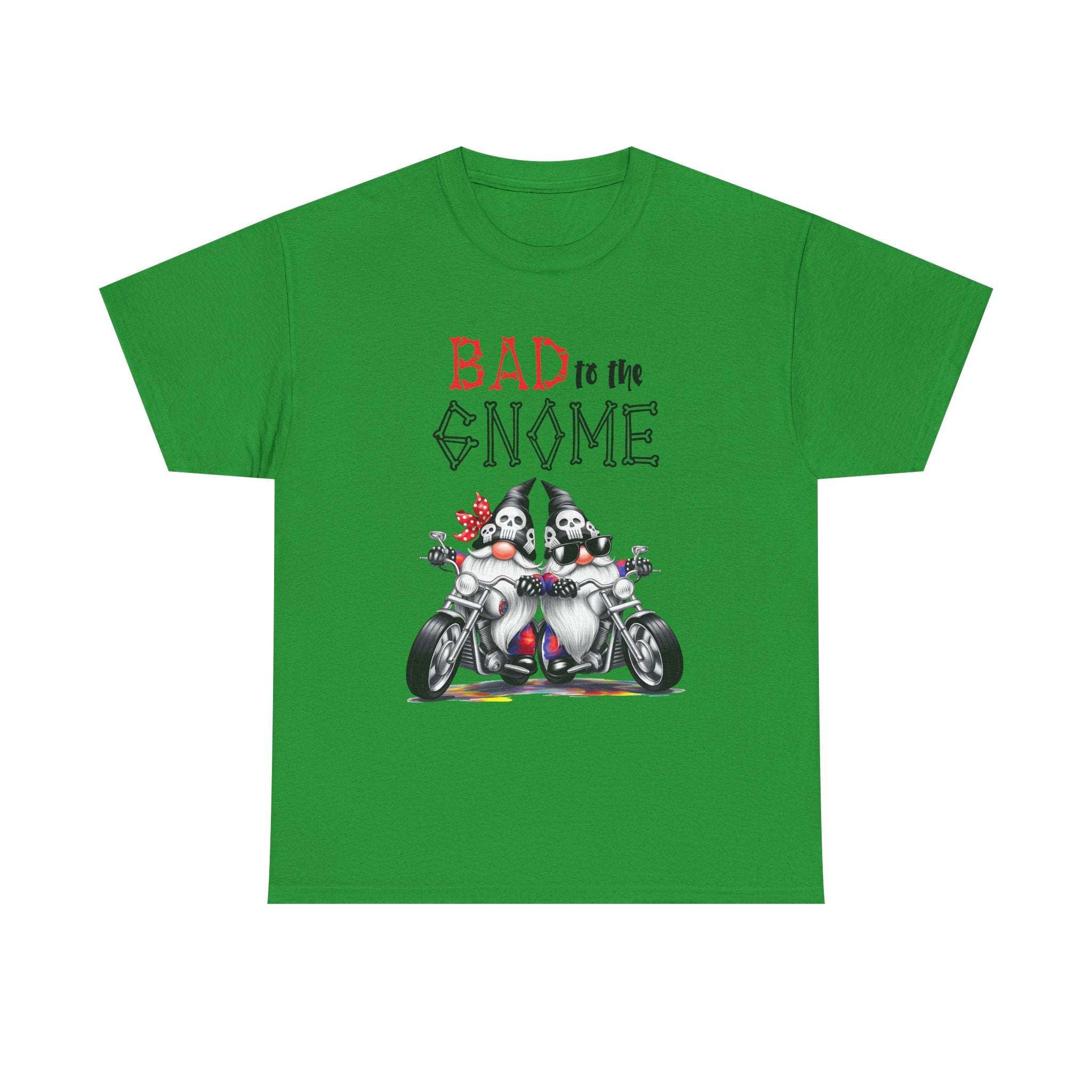 Bad to the Gnome Unisex Heavy Cotton Tee - Fun and Whimsical Biker Shirt
