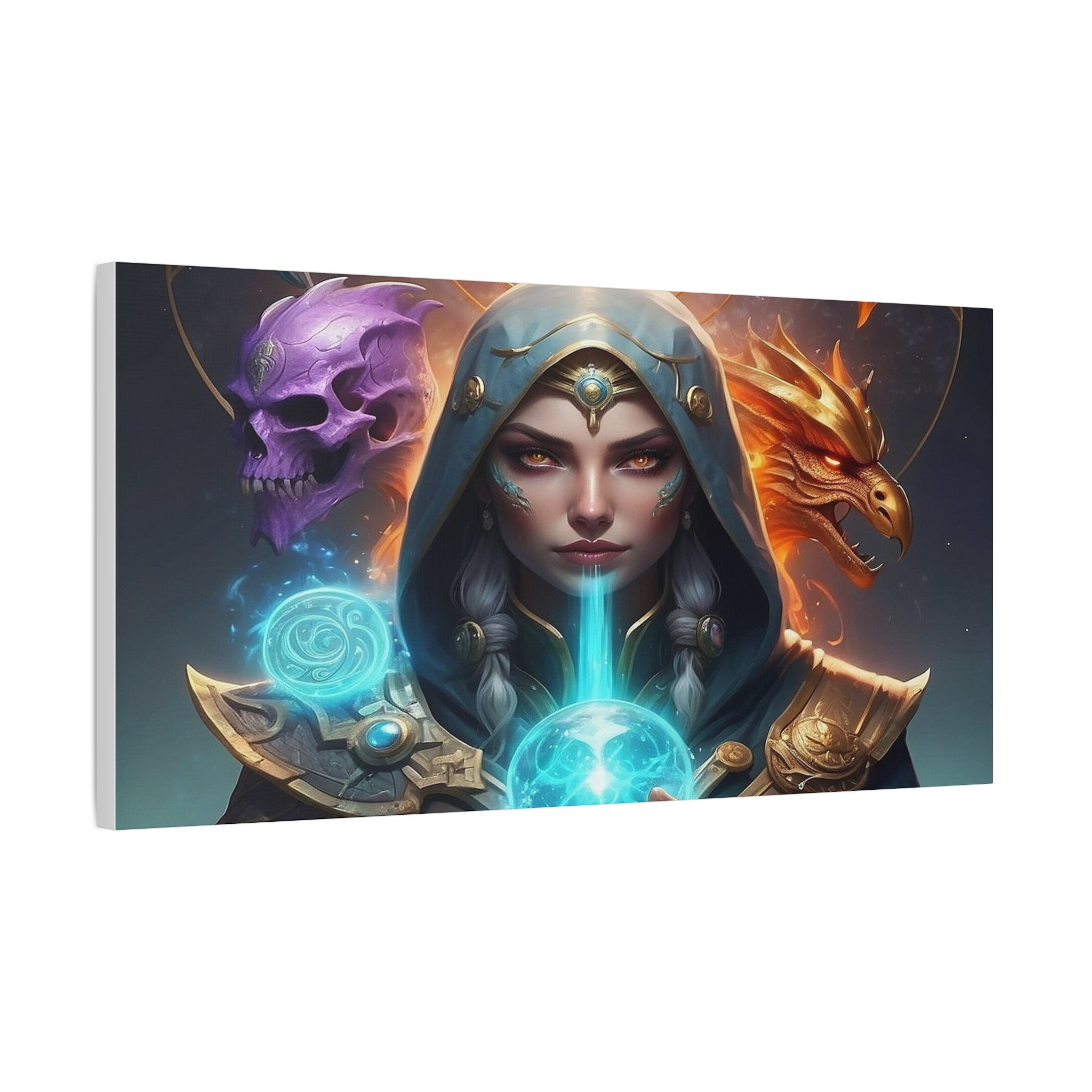 Mystical Sorceress Canvas Artwork - Fantasy Wall Decor