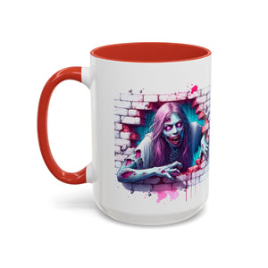 Spooky Zombie Accent Coffee Mug | Halloween Gift, Horror Decor, Unique Coffee Cup, Gothic Style, Zombie Art