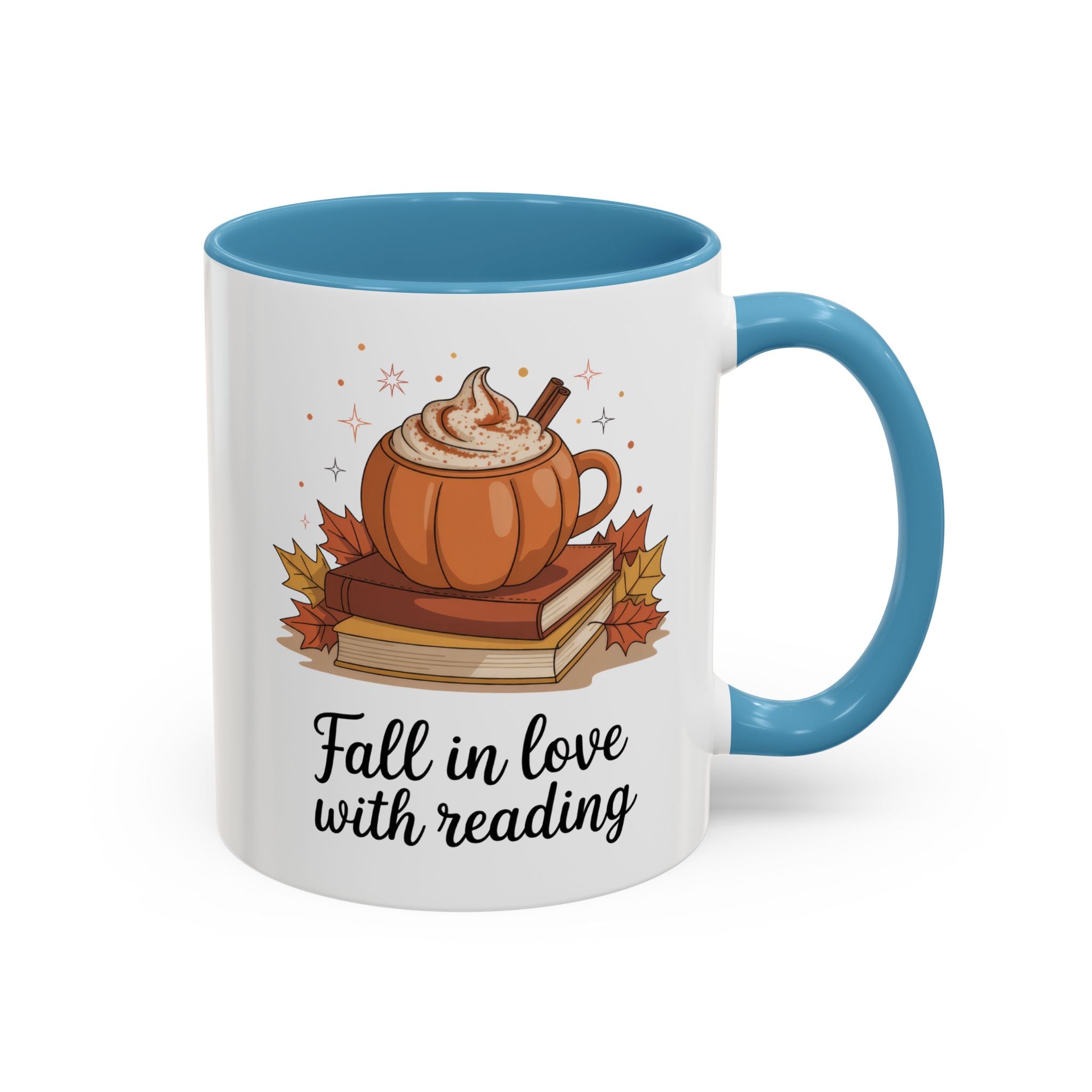 Fall-Themed Coffee Mug for Book Lovers