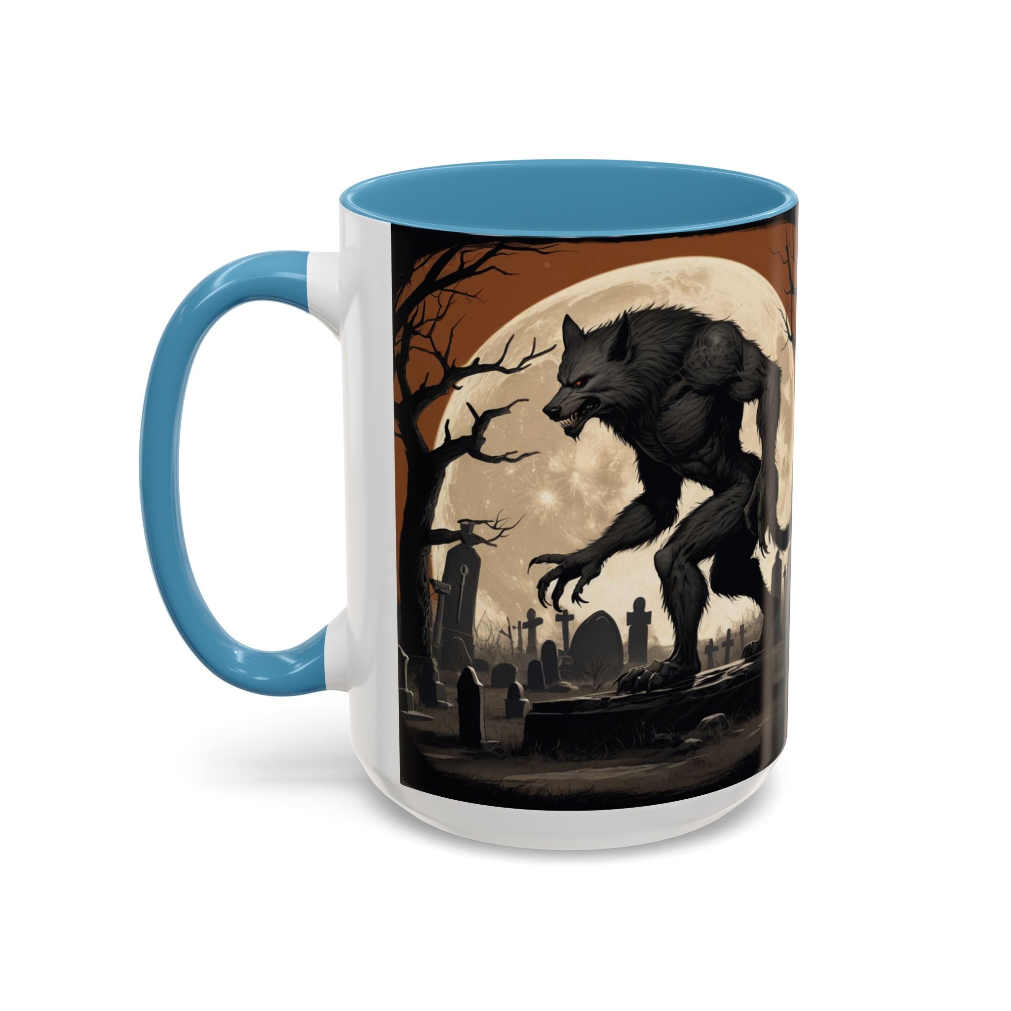Werewolf Moon Coffee Mug — Gothic Graveyard Accent Mug fantasy horror