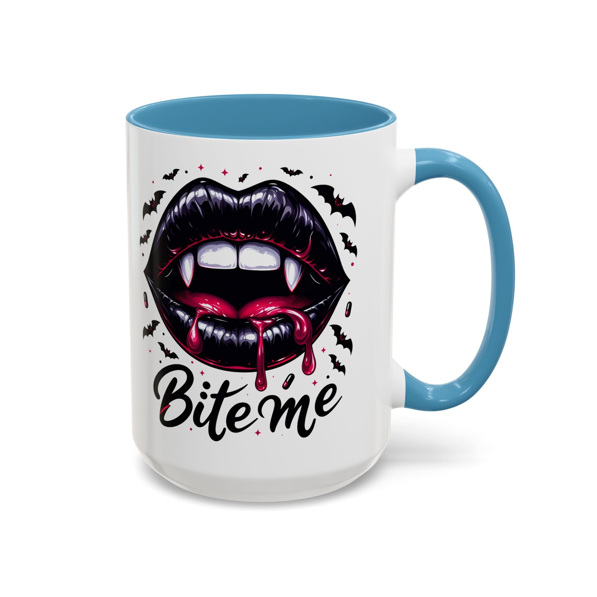 Vampire Themed Coffee Mug - "Bite Me"  halloween bats horror art cup