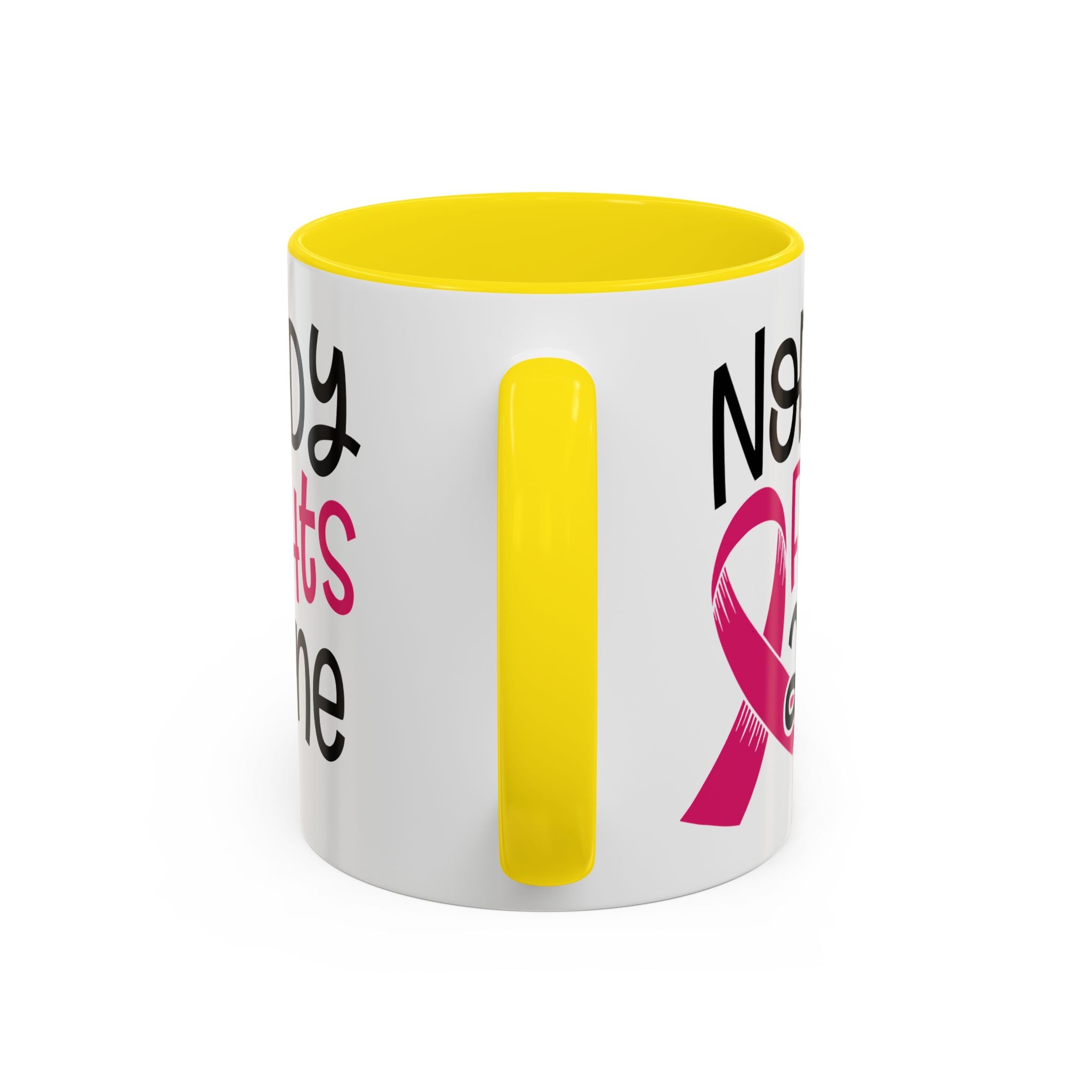 Inspirational Coffee Mug for Support - 'Nobody Fights Alone' | Breast Cancer Awareness Gift, Motivational Mug, Friendship Gift, Self-Care