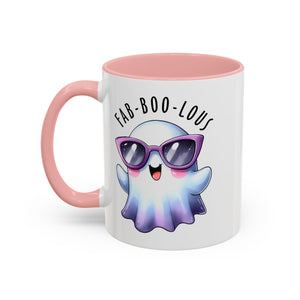 Fab-Boo-Lous Ghost Coffee Mug | Cute Halloween Mug, Fun Gift for Ghost Lovers, Spooky Seasonal Decor, Adorable Tea Cup