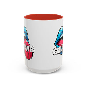 GRL PWR Accent Coffee Mug - Bold Fun Design for Empowerment, Great Gift for Friends, Coffee Lovers, Birthdays, and Celebrations