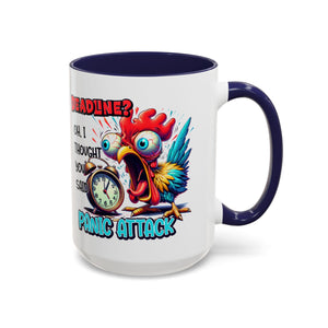 Funny Panic Attack Coffee Mug, Quirky Rooster Mug for Stress Relief, Gift for Teachers, Office Humor, Coworker Gift, Fun Coffee Cup