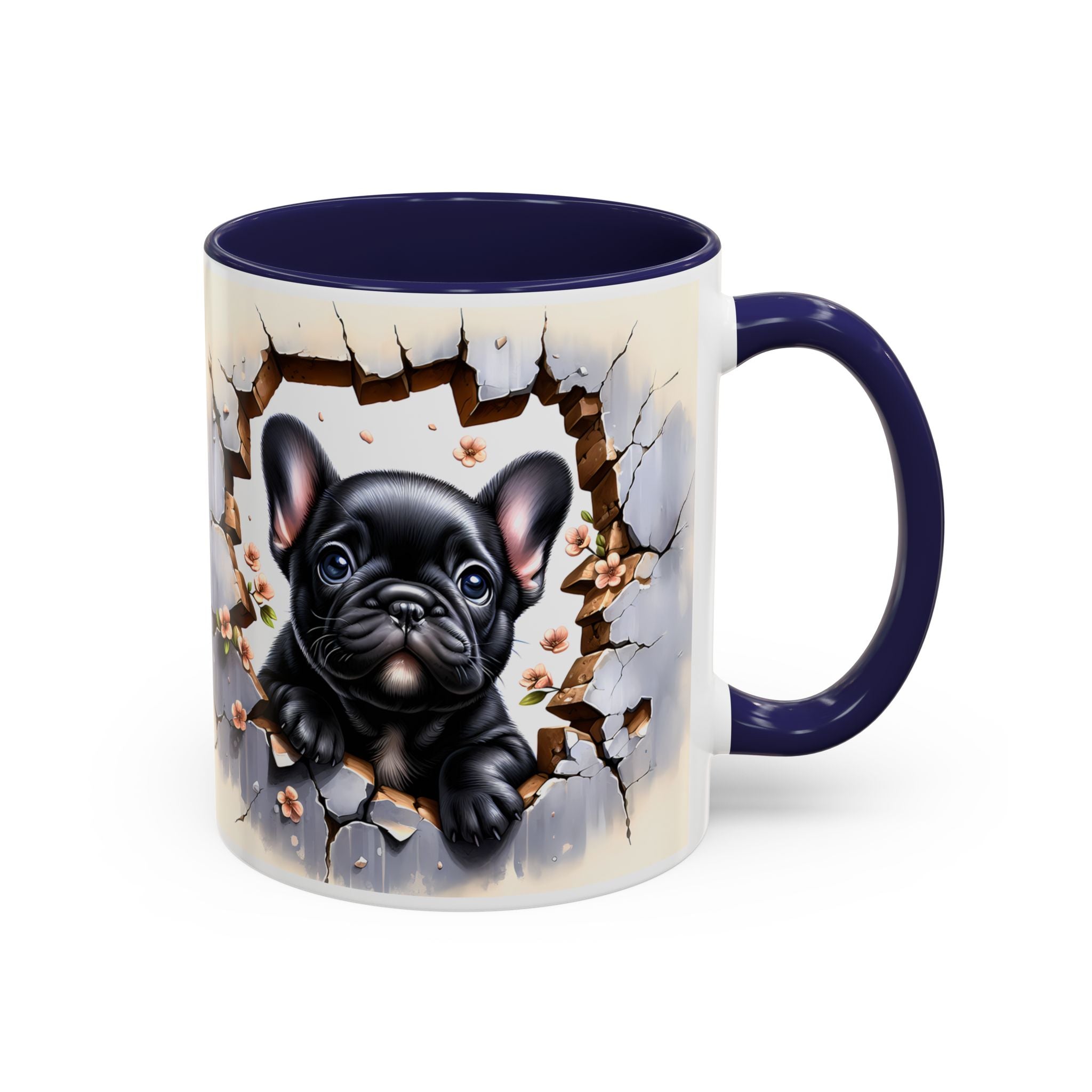 Cute French Bulldog Accent Coffee Mug, Pet Lover Gift, Dog Lover Mug, Home Office Coffee Cup, Unique Animal Print Mug