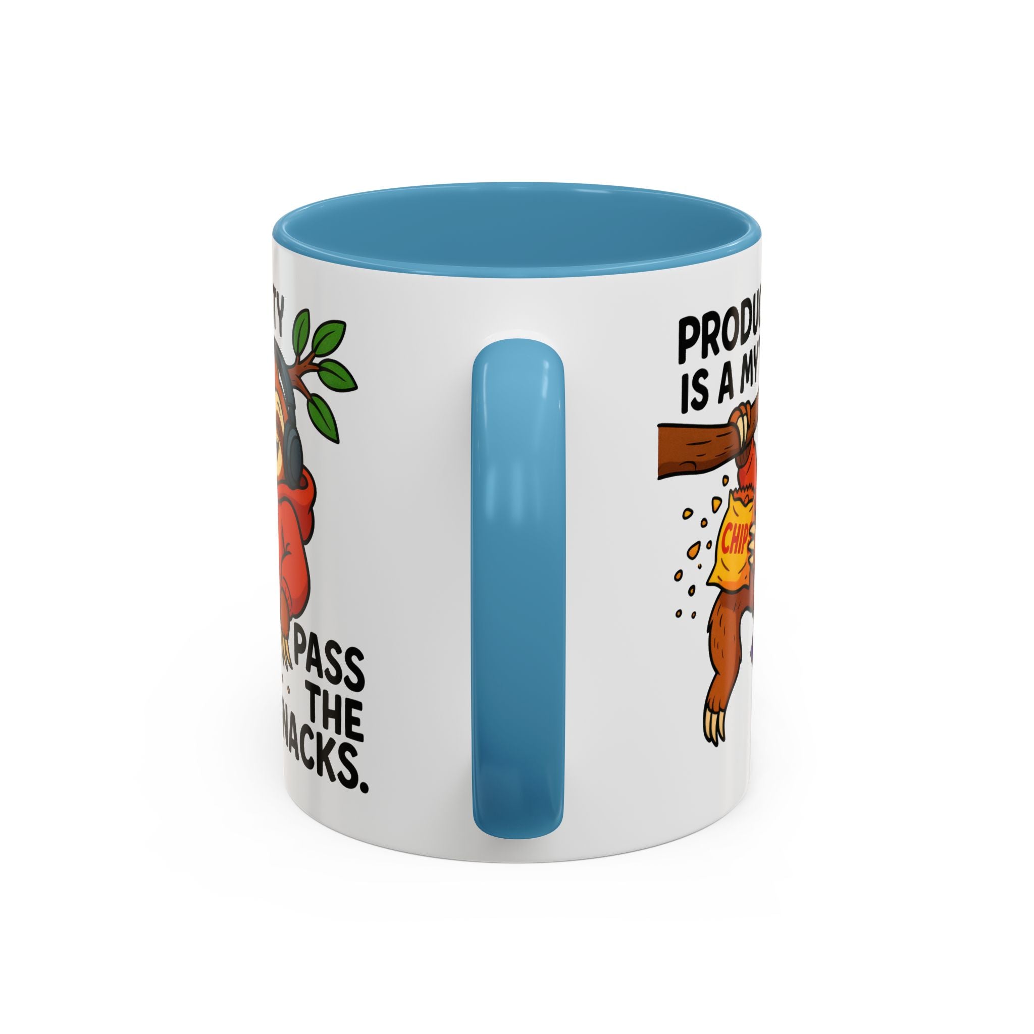 Funny Sloth Coffee Mug, Humor Mug Gift, Productivity Myth Mug, Cute Sloth Cup, Quirky Office Mug