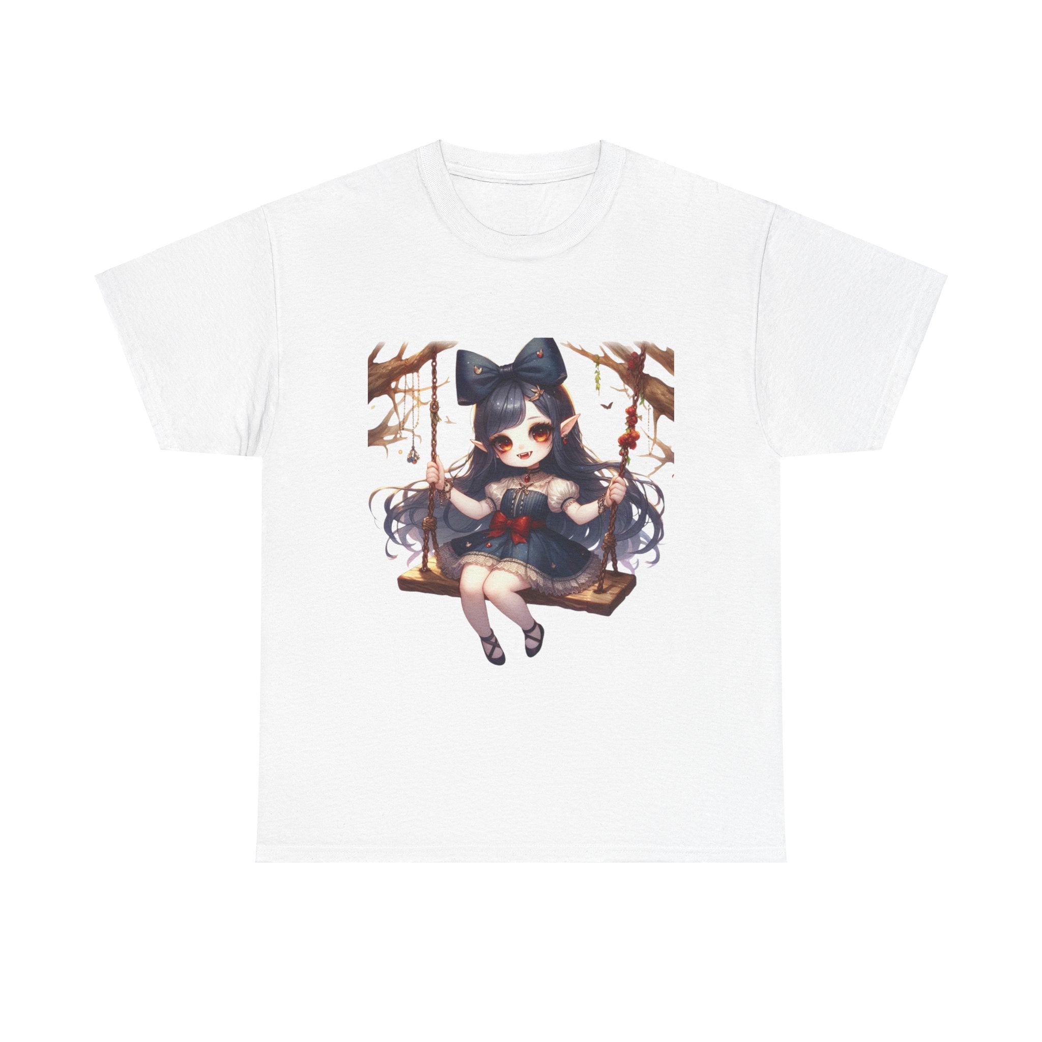 vampire girl on a swing horror Unisex Heavy Cotton Tee men women halloween #23