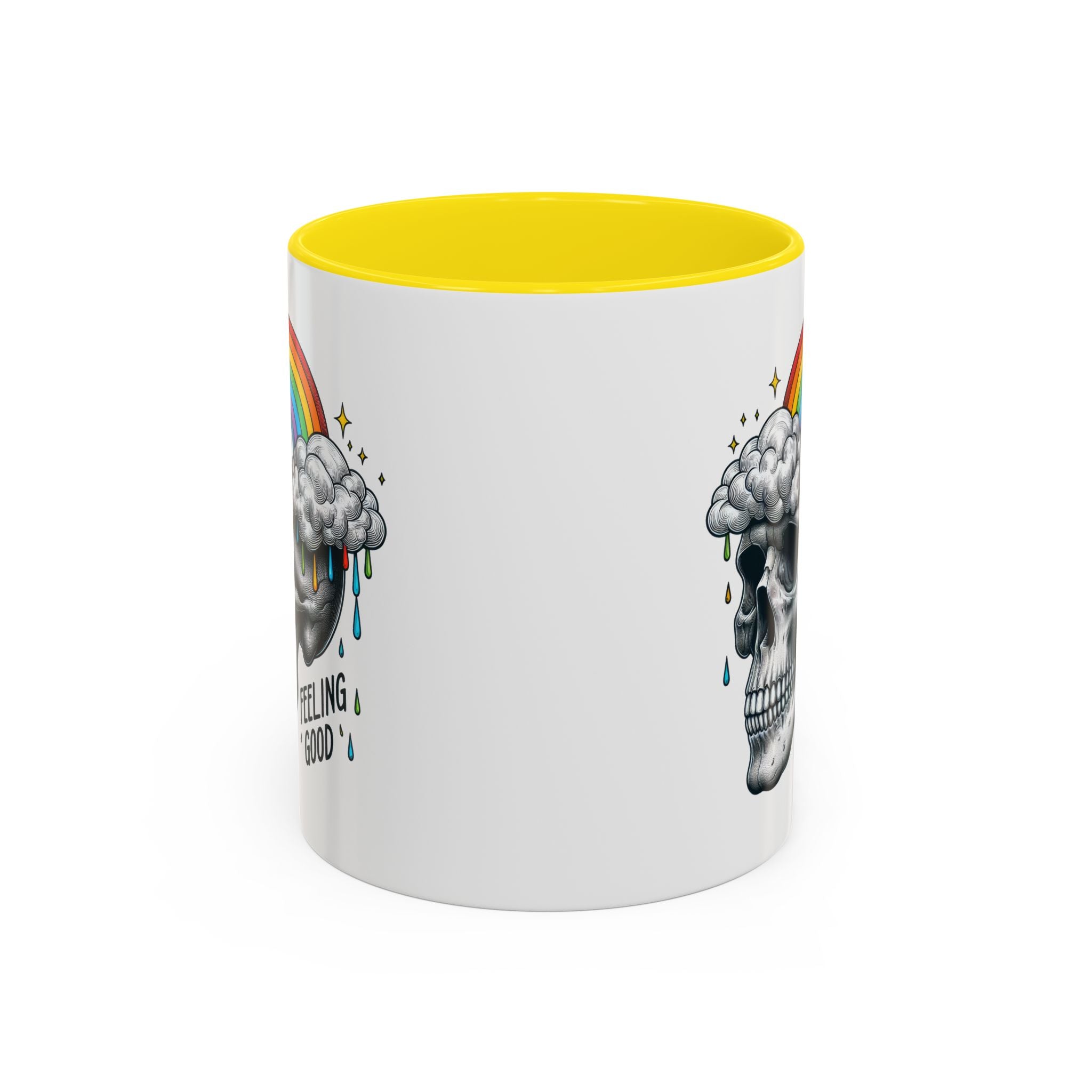 Skull Rainbow Coffee Mug, Unique Gift for Coffee Lovers, Halloween Decor, Daily Motivation Mug, Fun Skull Design