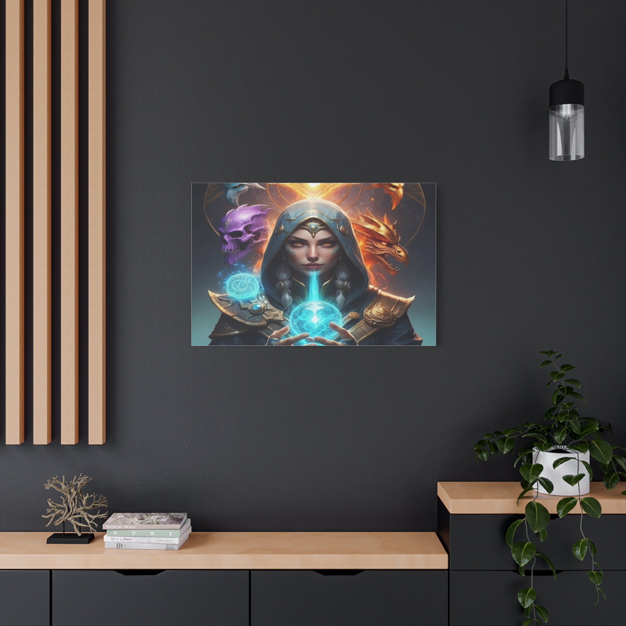 Mystical Sorceress Canvas Artwork - Fantasy Wall Decor