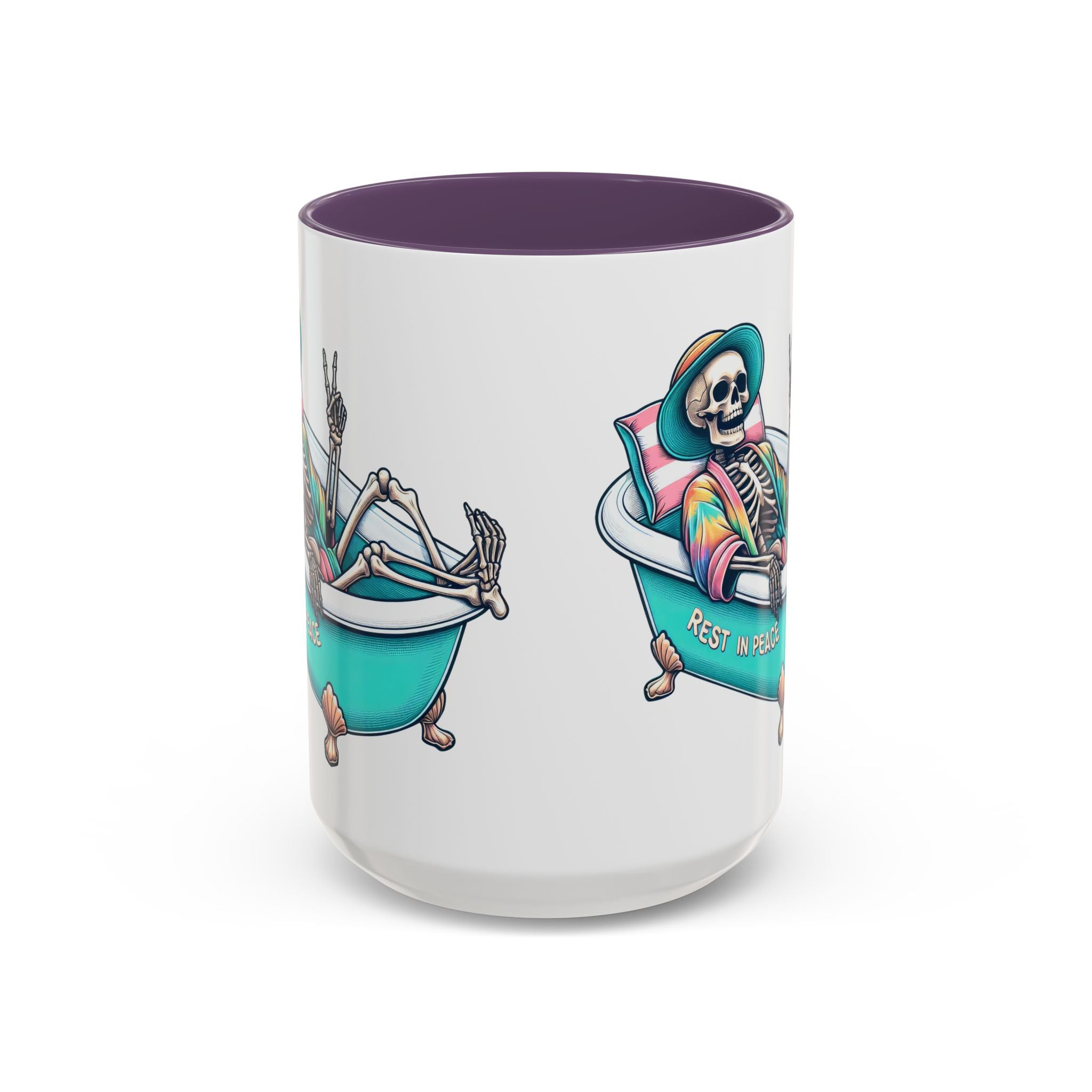 Rest in Peace Skeleton Coffee Mug - Fun Halloween Gift, Unique Home Decor, Hilarious Office Cup, Quirky Birthday Present, Spooky