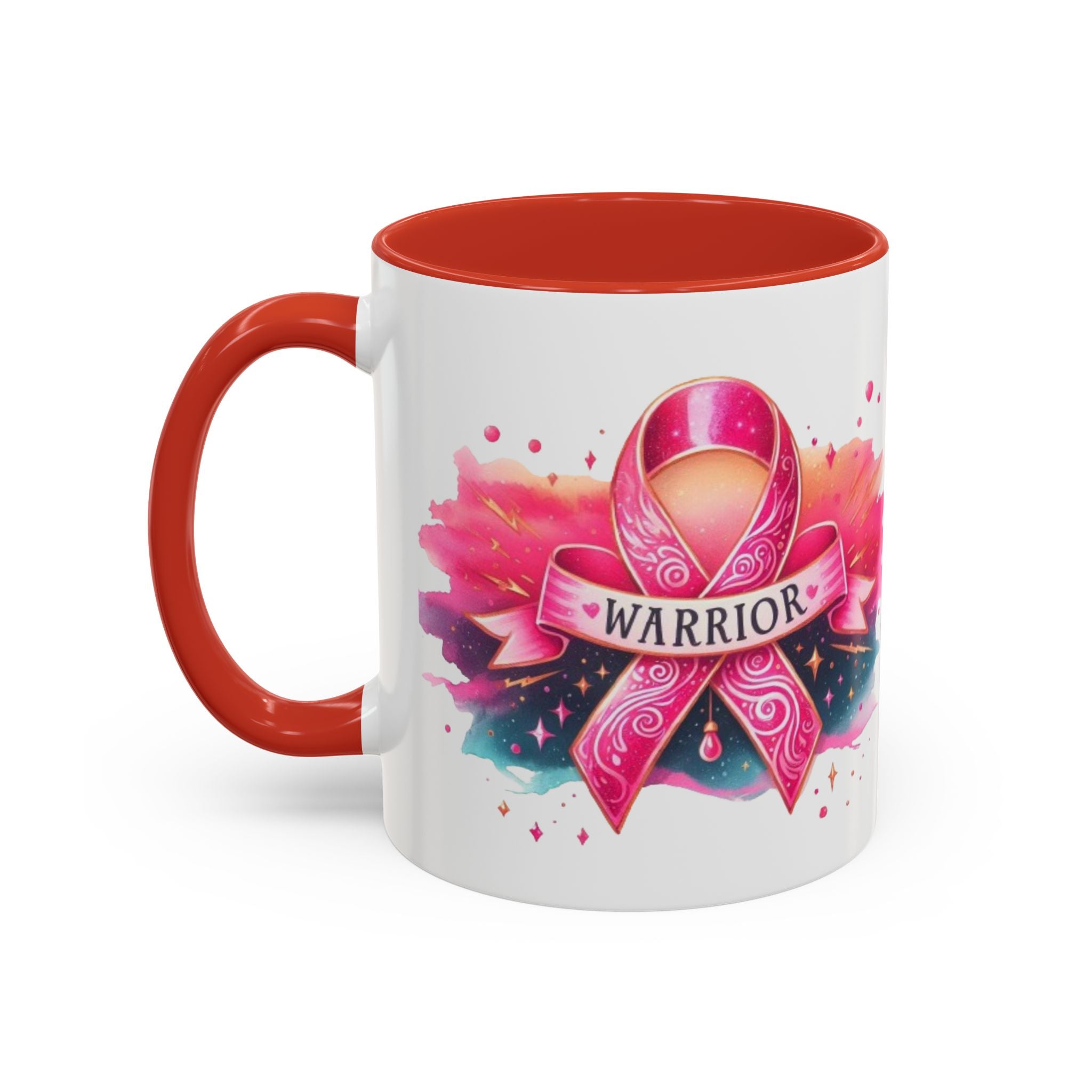 Pink Ribbon Warrior Coffee Mug, Support Breast Cancer Awareness Gift, Inspirational Mug, Cancer Survivor Merchandise, 11oz 15oz Mug