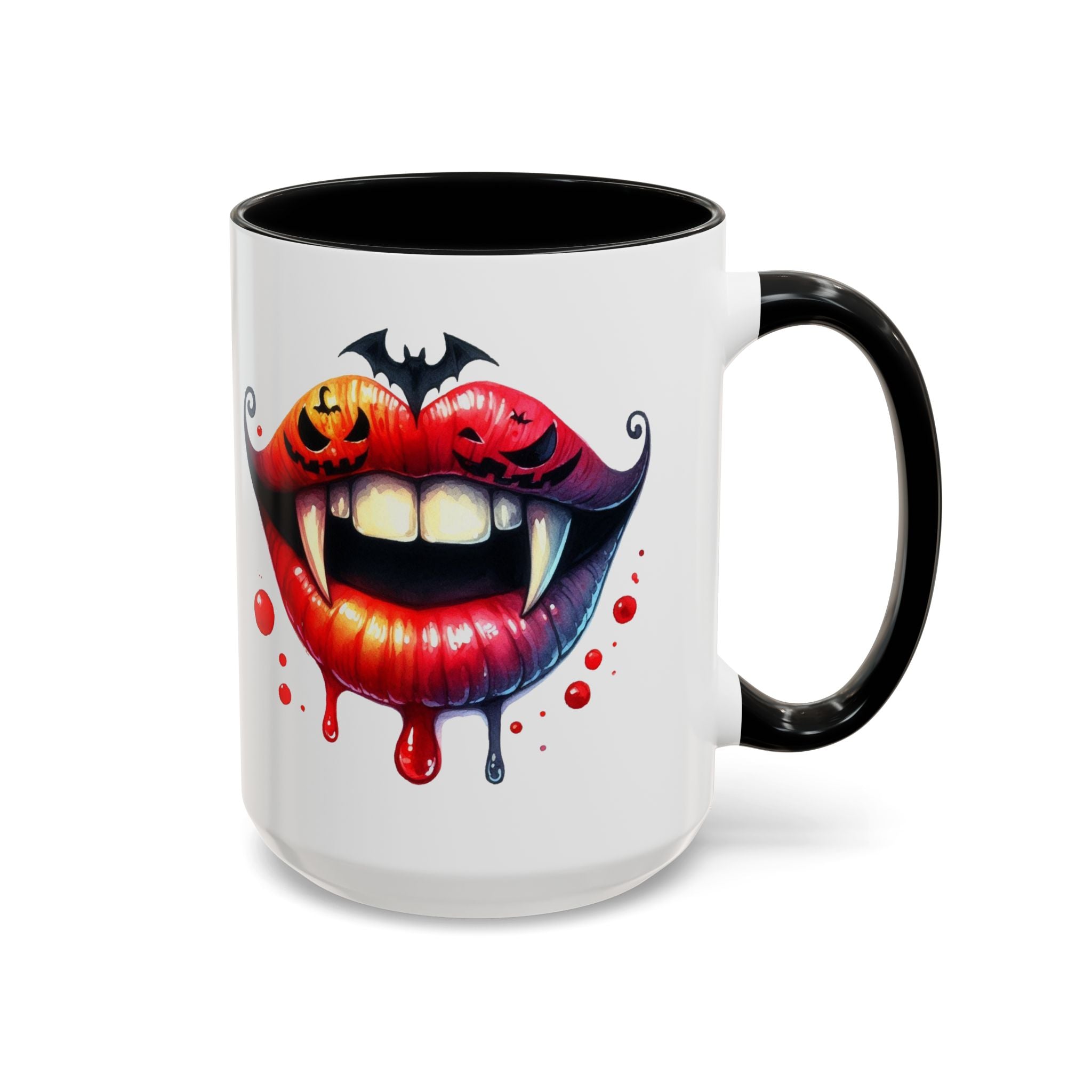 Halloween Vampire Coffee Mug, Spooky Drinkware, Goth Kitchen Decor, Pumpkin Mug, Horror Lover Gift