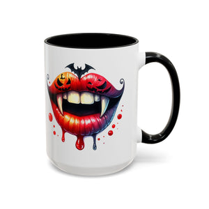 Halloween Vampire Coffee Mug, Spooky Drinkware, Goth Kitchen Decor, Pumpkin Mug, Horror Lover Gift