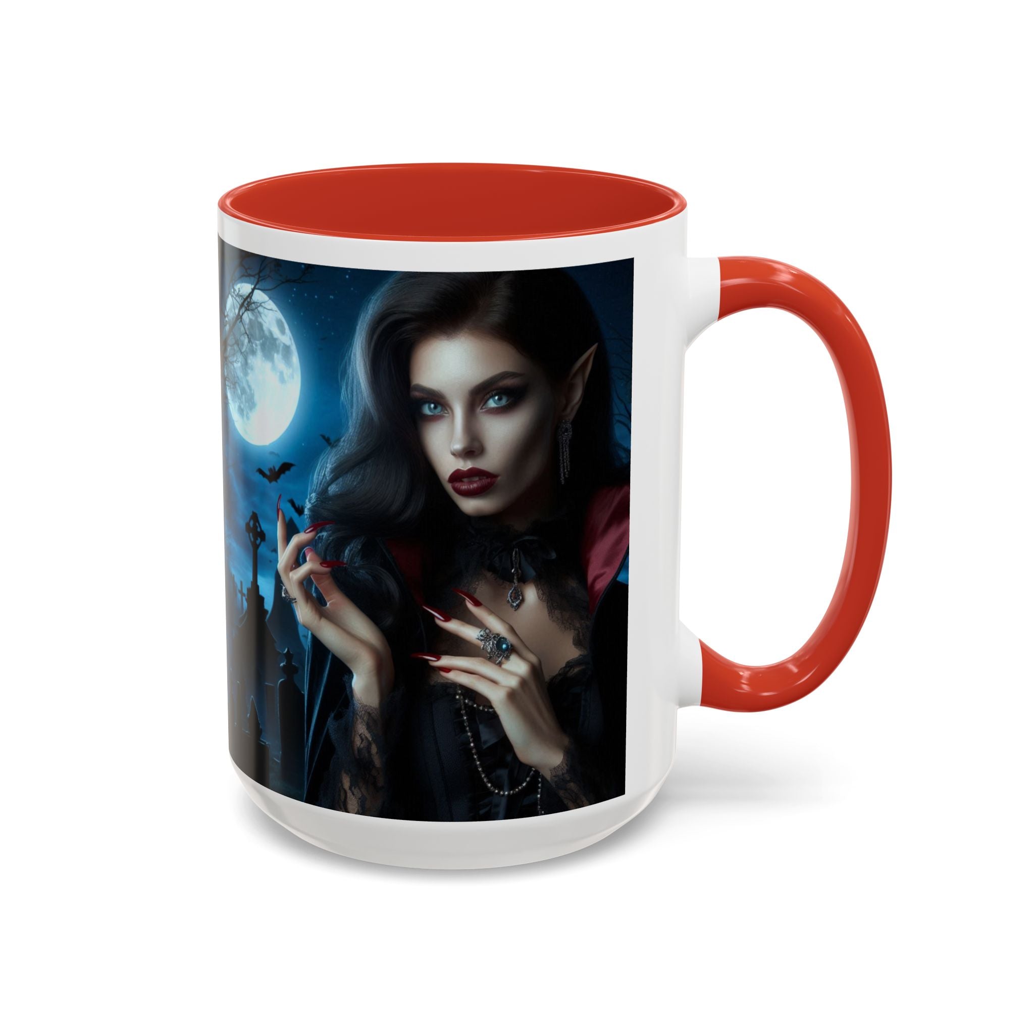 halloween Gothic Vampire Coffee Mug – 11/15oz full moon graveyard