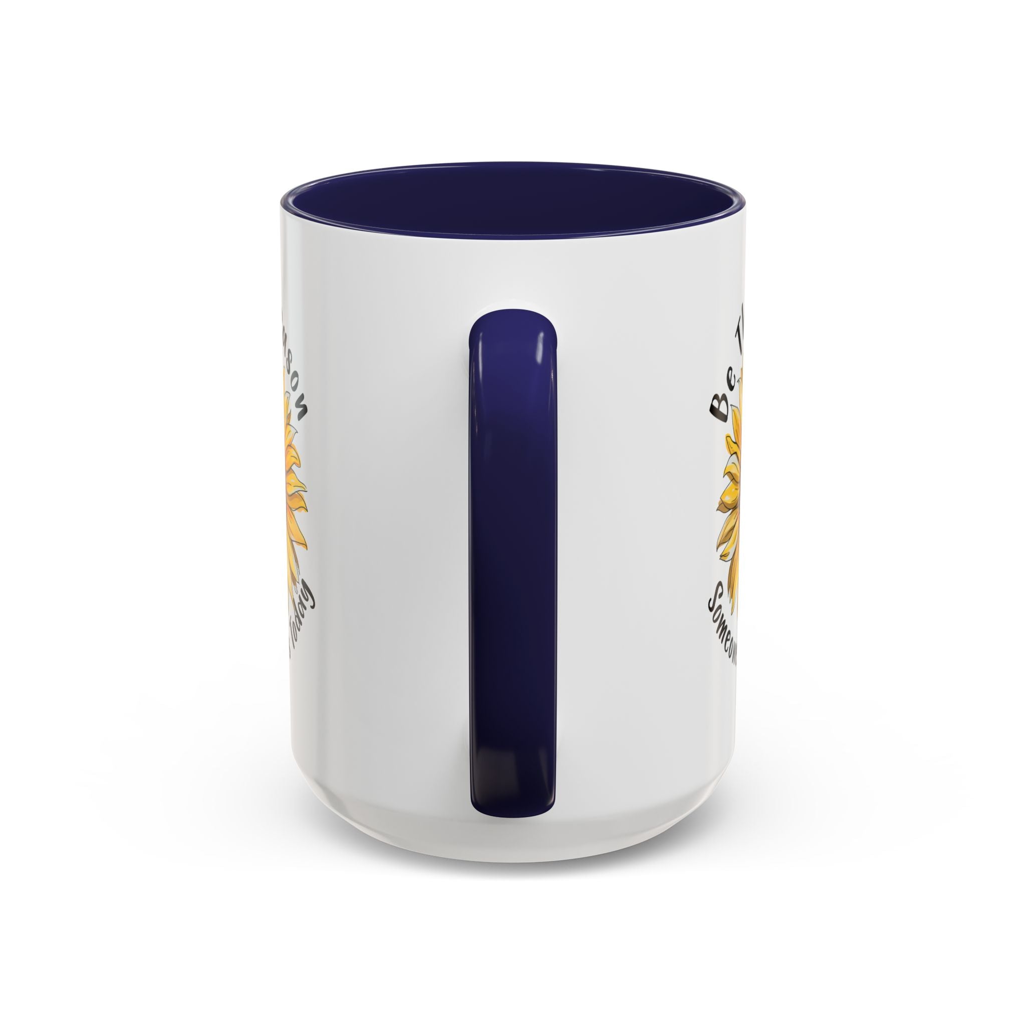 Sunflower Smile Accent Coffee Mug - Cheerful Gift for Friends, Inspirational Mug, 11oz/15oz, Daily Motivation, Brighten Someone's Day