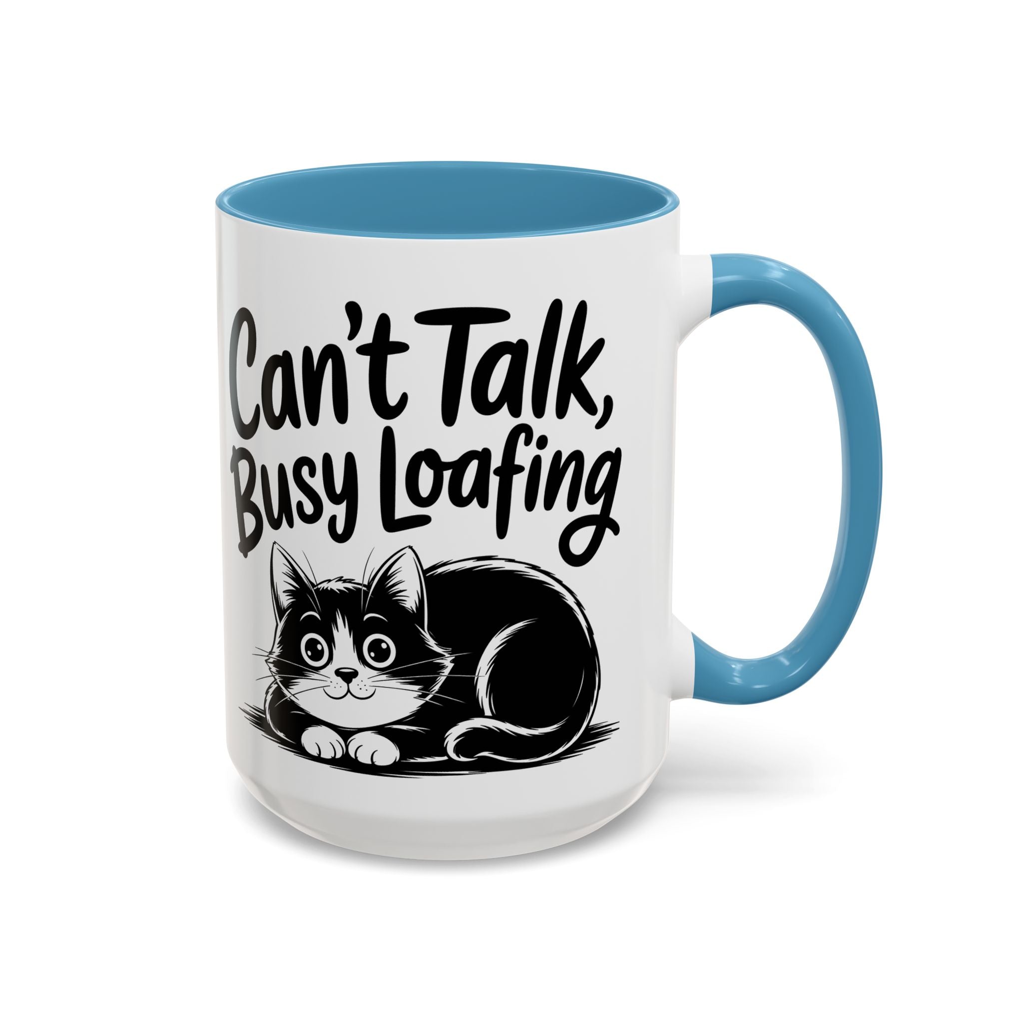Can't Talk, Busy Loafing Cat Coffee Mug — Cute Cat Lover Gift (11/15oz)