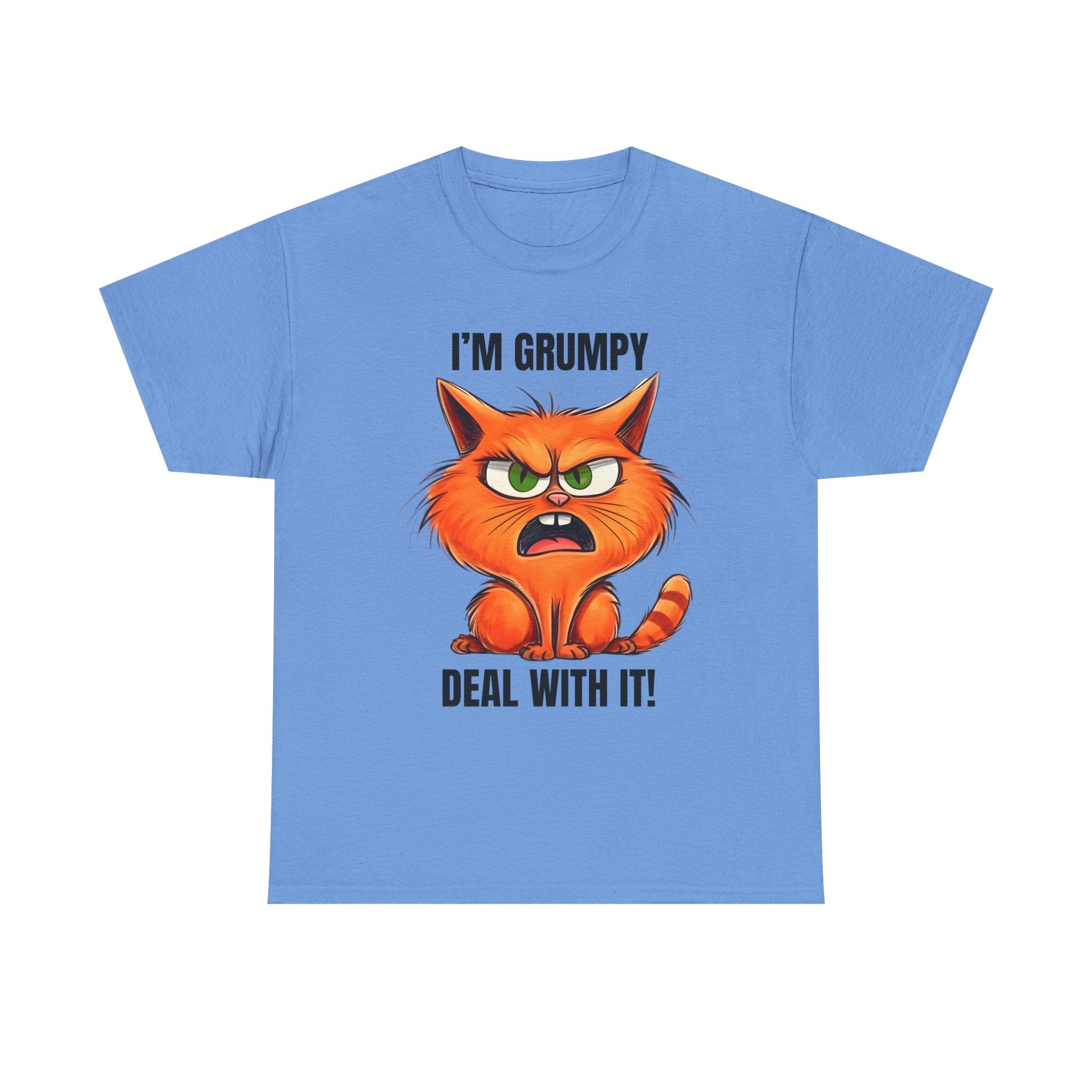 Grumpy Cat Tee: Unisex Heavy Cotton Shirt, Funny Cat Lovers Gift, Casual Wear, Birthday, Humor Apparel